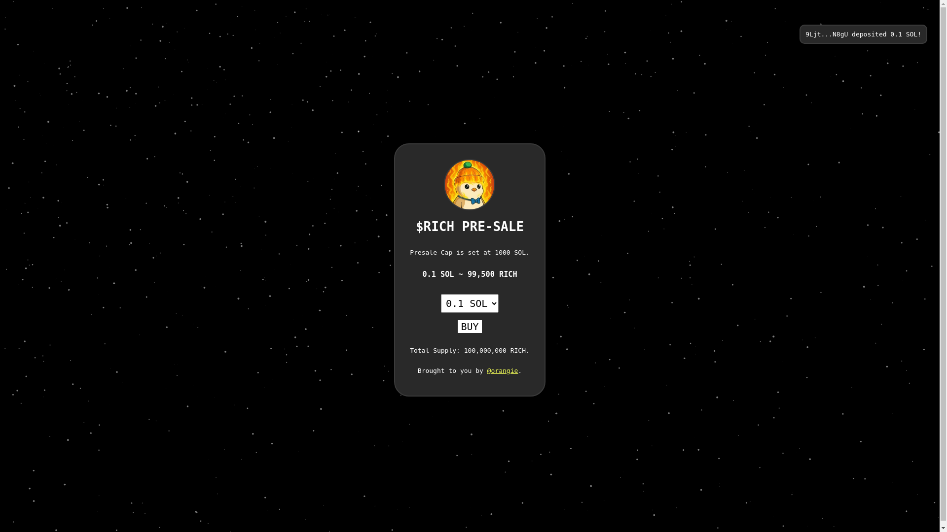 website screenshot of https://orangie-allocations.xyz/