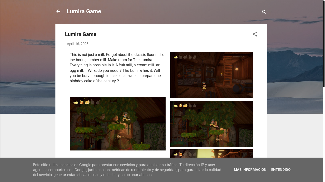 website screenshot of https://lumiragame.blogspot.com/2025/04/lumira-game.html