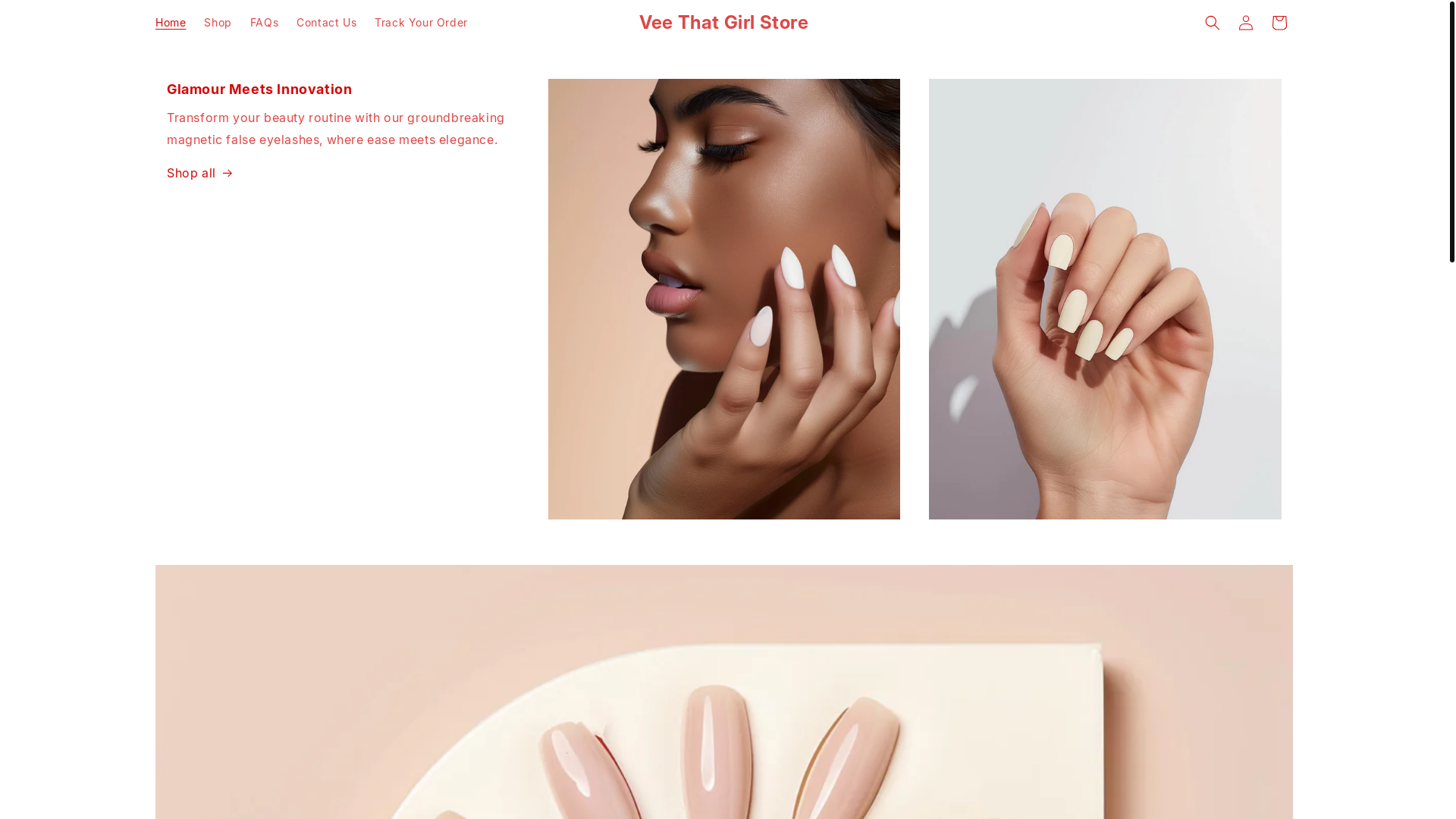 website screenshot of https://veethatgirlstore.com/
