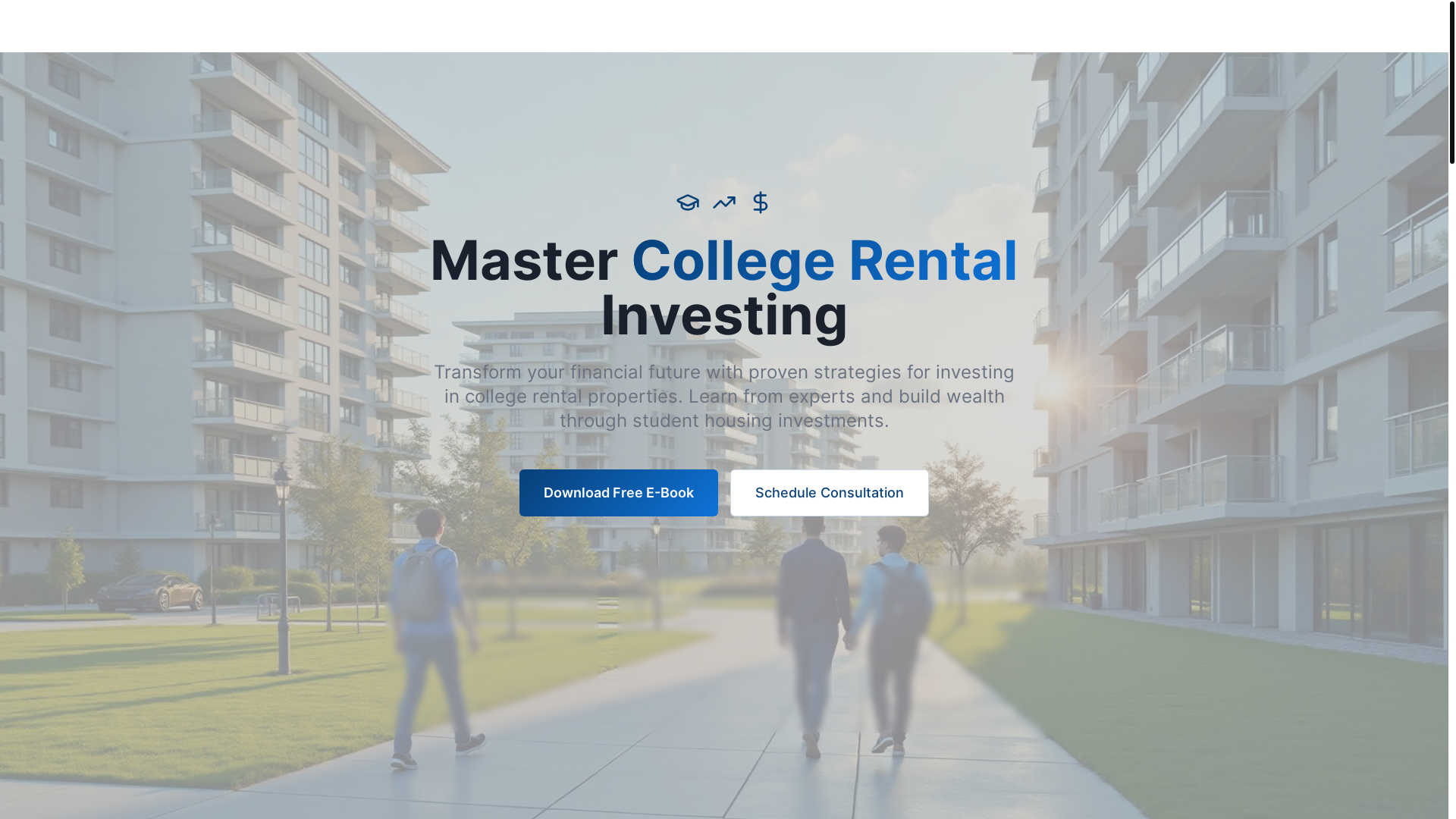 website screenshot of https://collegerentalinvesting.com/