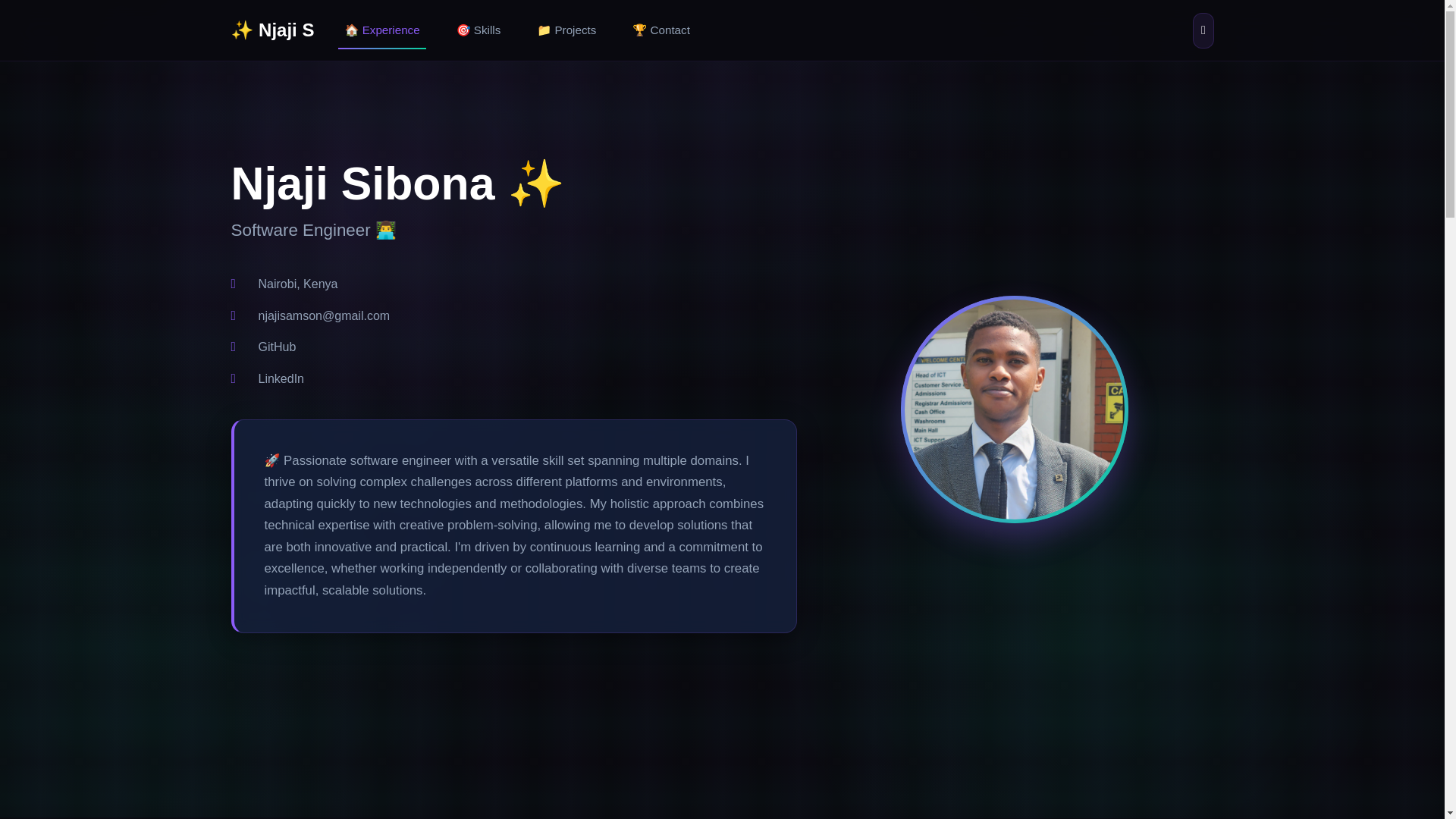 website screenshot of https://njaji-sibona.pages.dev/