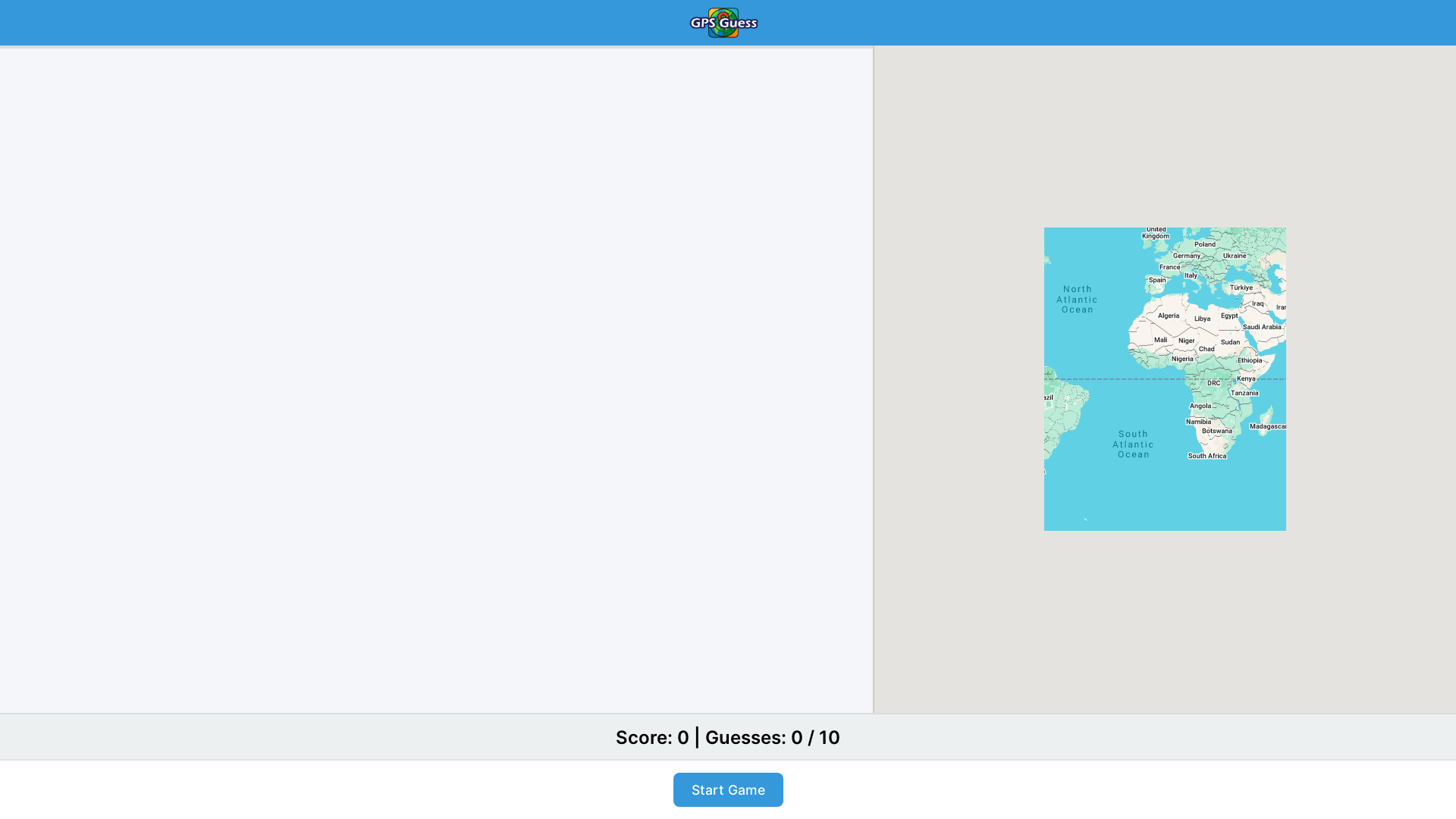 website screenshot of https://gpsguess.com/