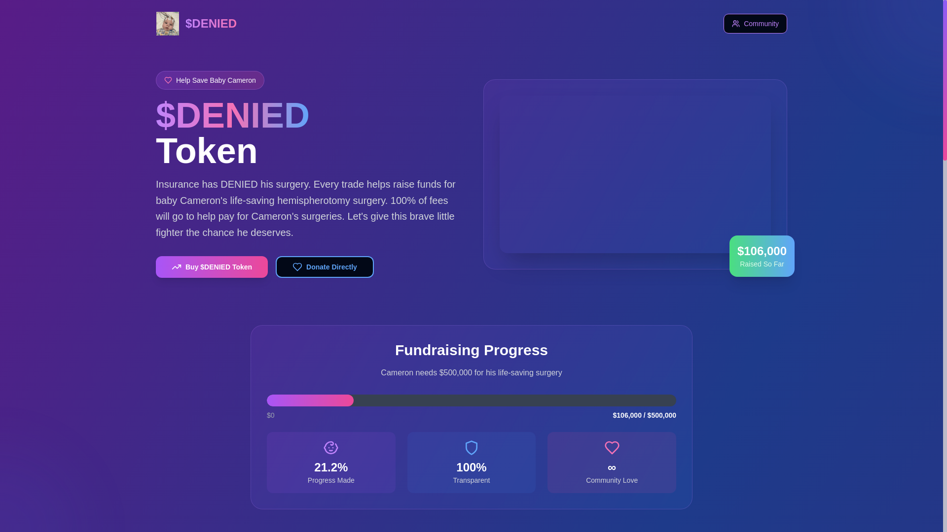 website screenshot of https://savecameron.xyz/