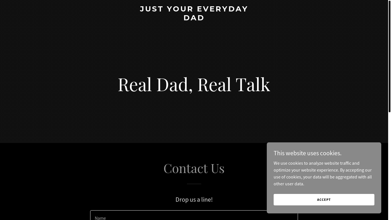 website screenshot of https://justyoureverydaydad.com/