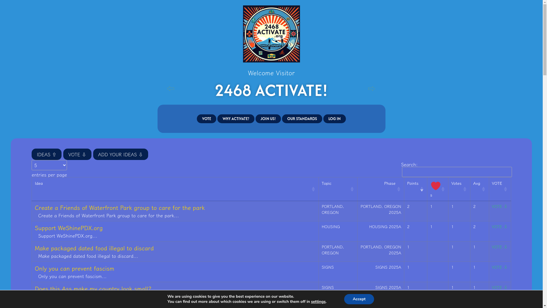 website screenshot of https://2468activate.org/