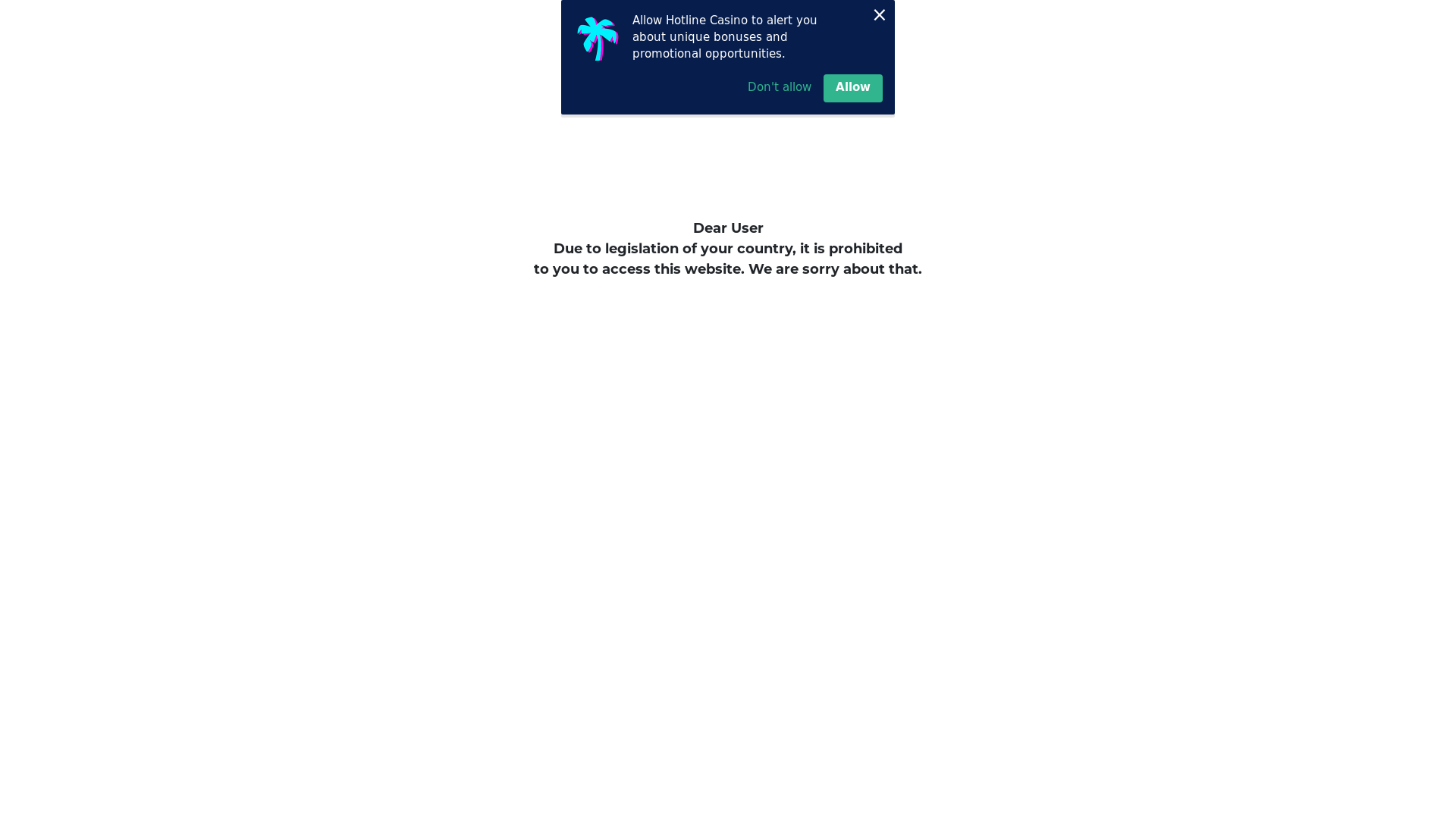 website screenshot of https://hotlinecasino.life/