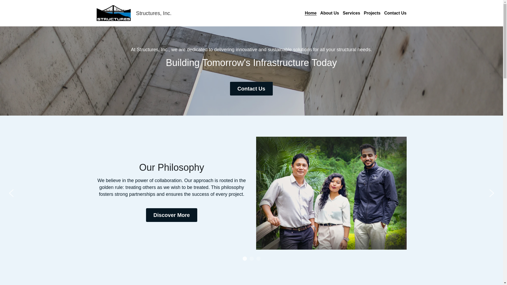 website screenshot of https://structuresinc.shop/
