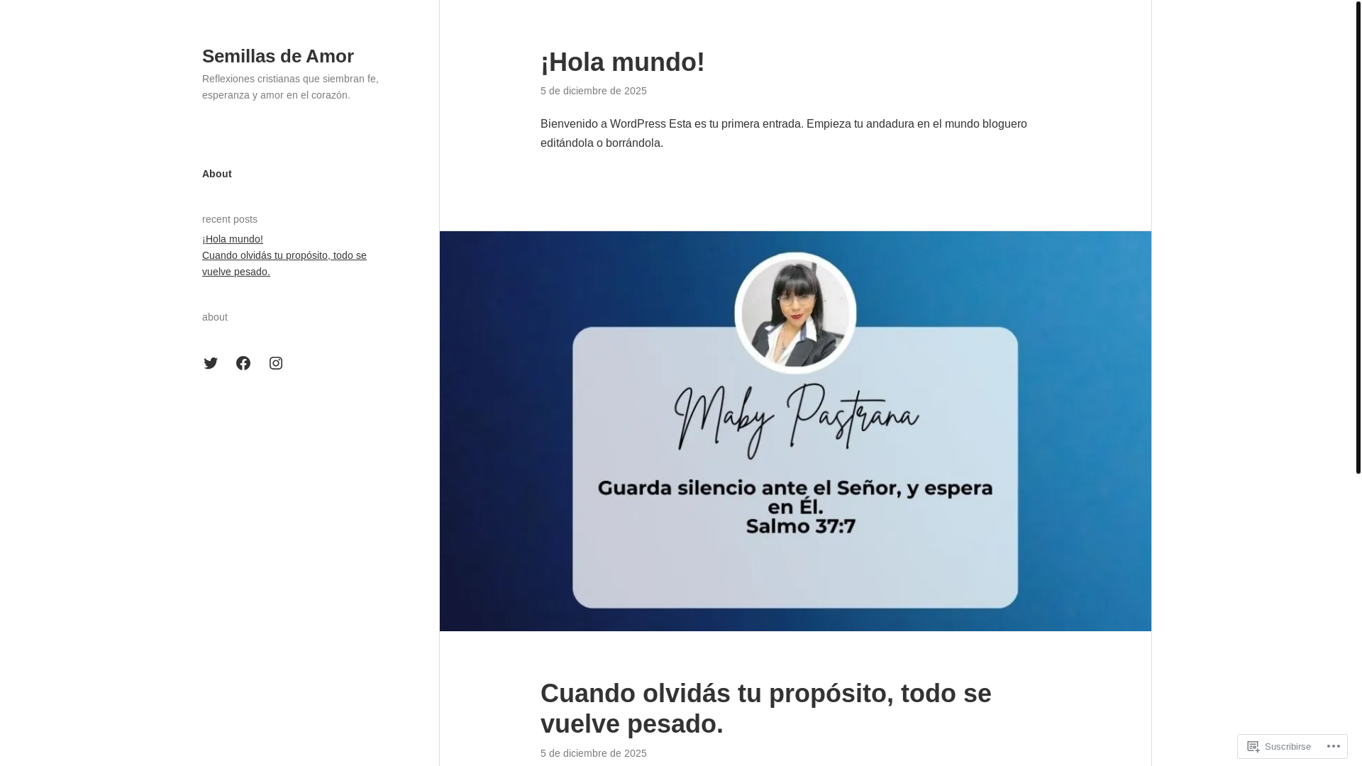 website screenshot of https://semillasdeamor.blog/