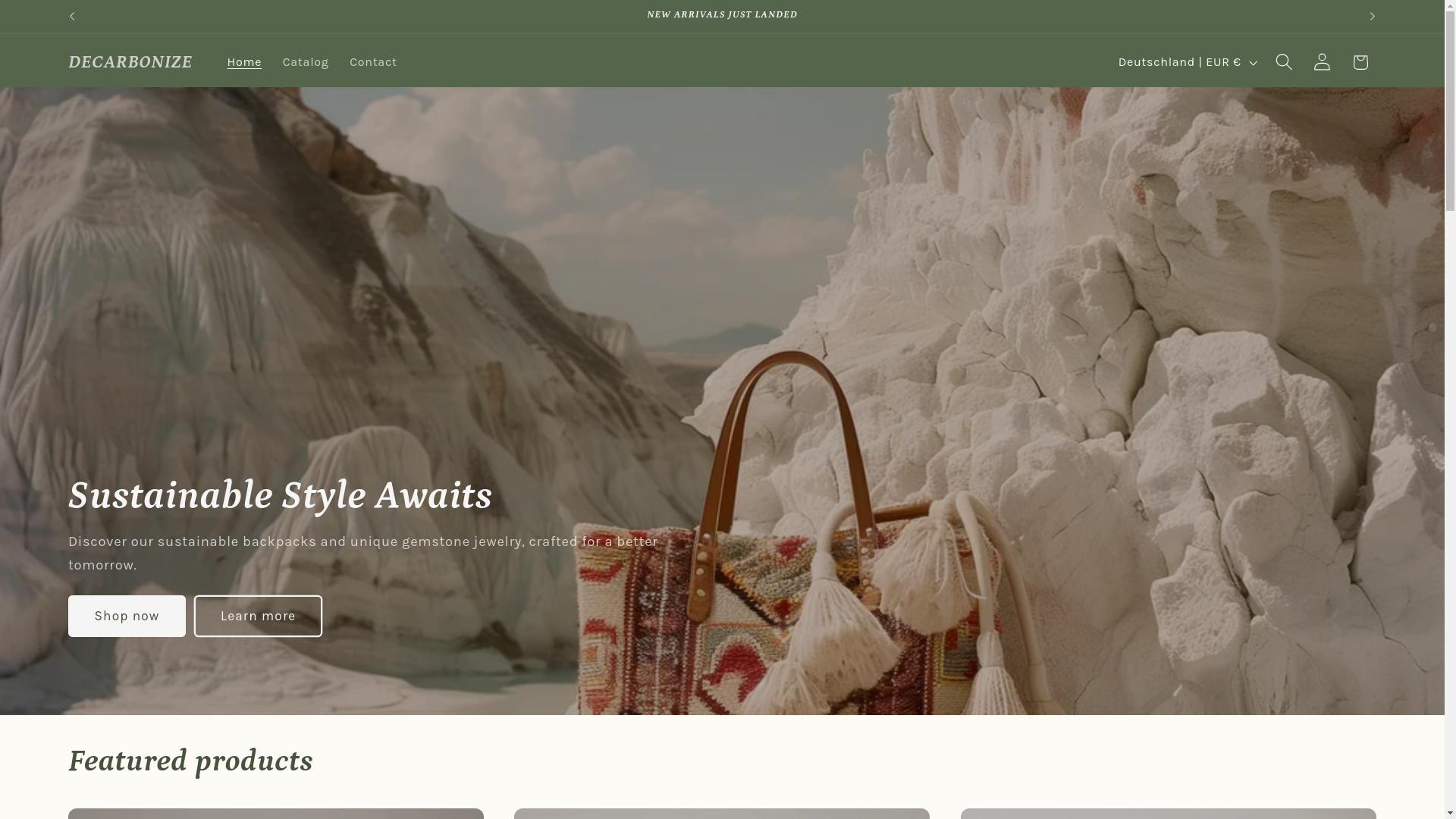 website screenshot of https://decarbonize-shop.com/