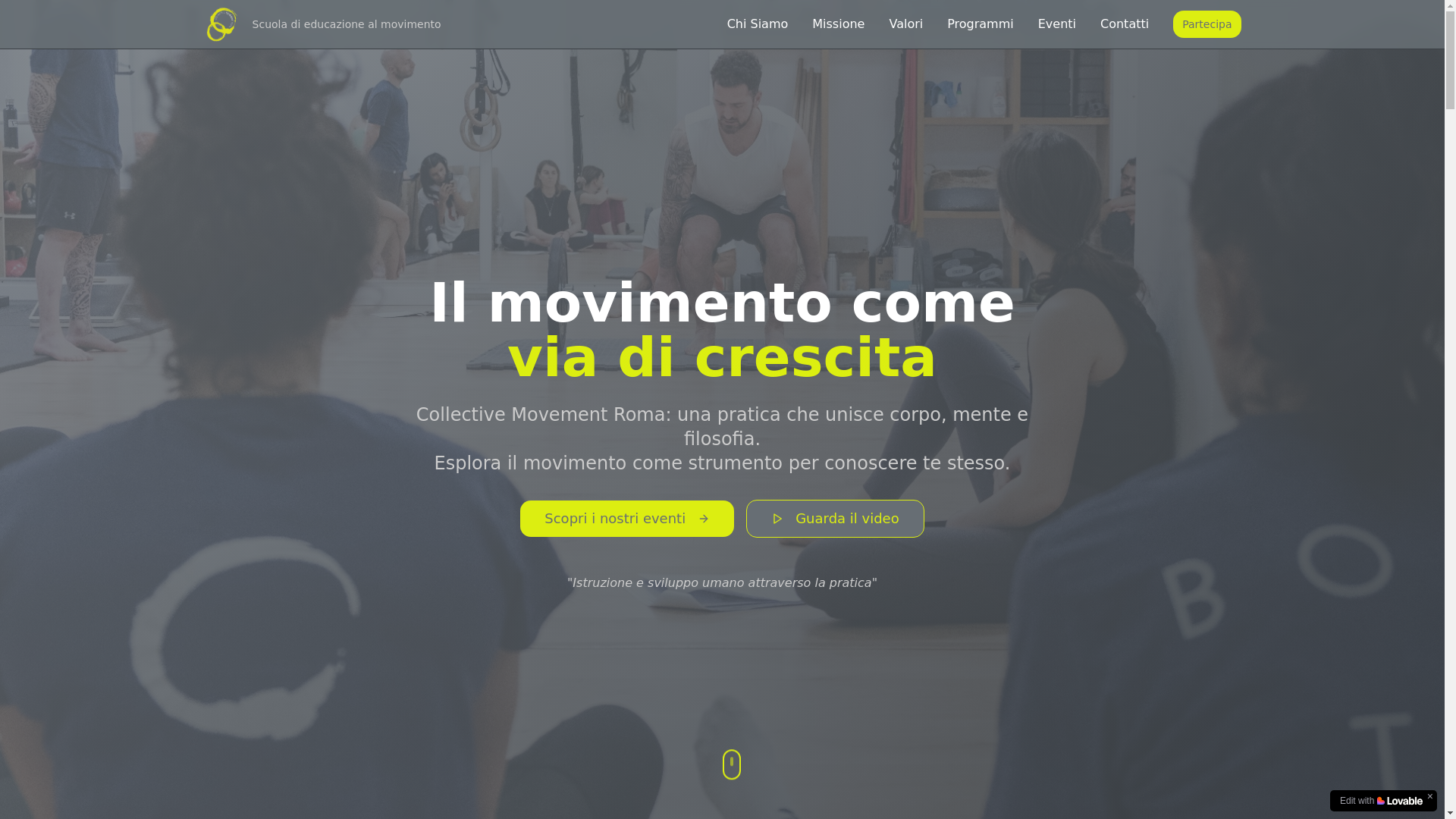website screenshot of https://collectivemovementroma.com/