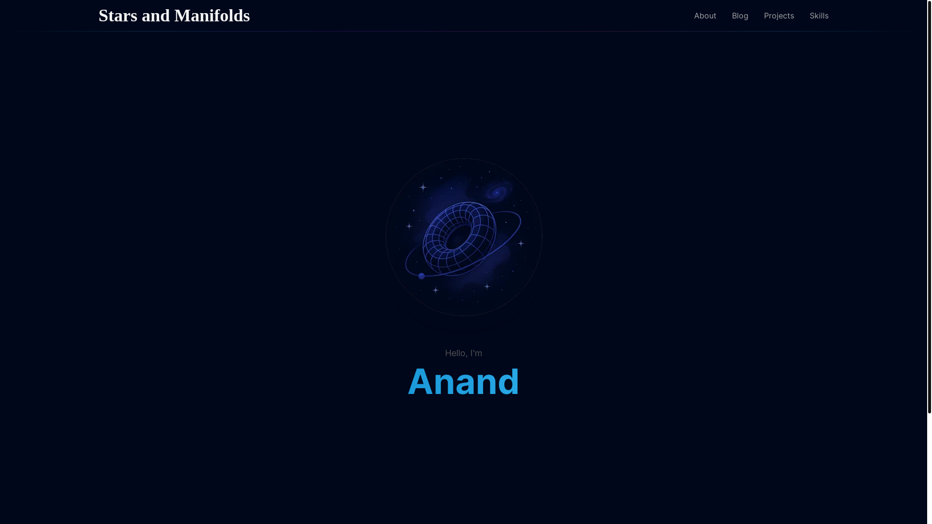 website screenshot of https://starsandmanifolds-xyz.pages.dev/