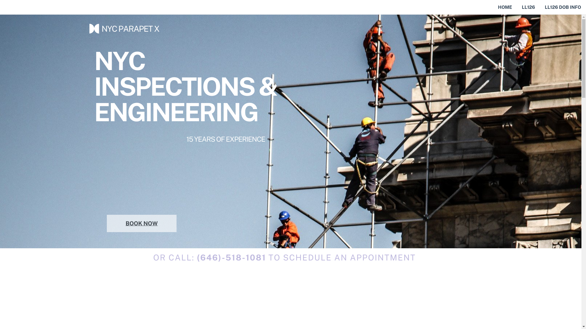website screenshot of https://parapetinspections.org/