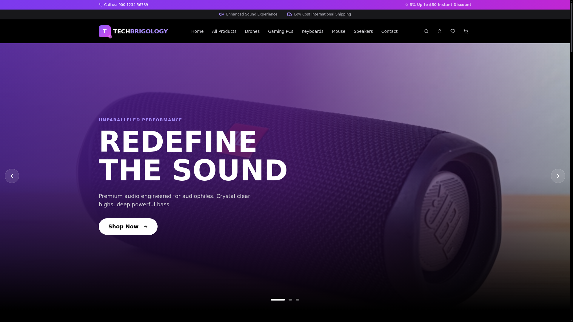 website screenshot of https://techbrigology.com/