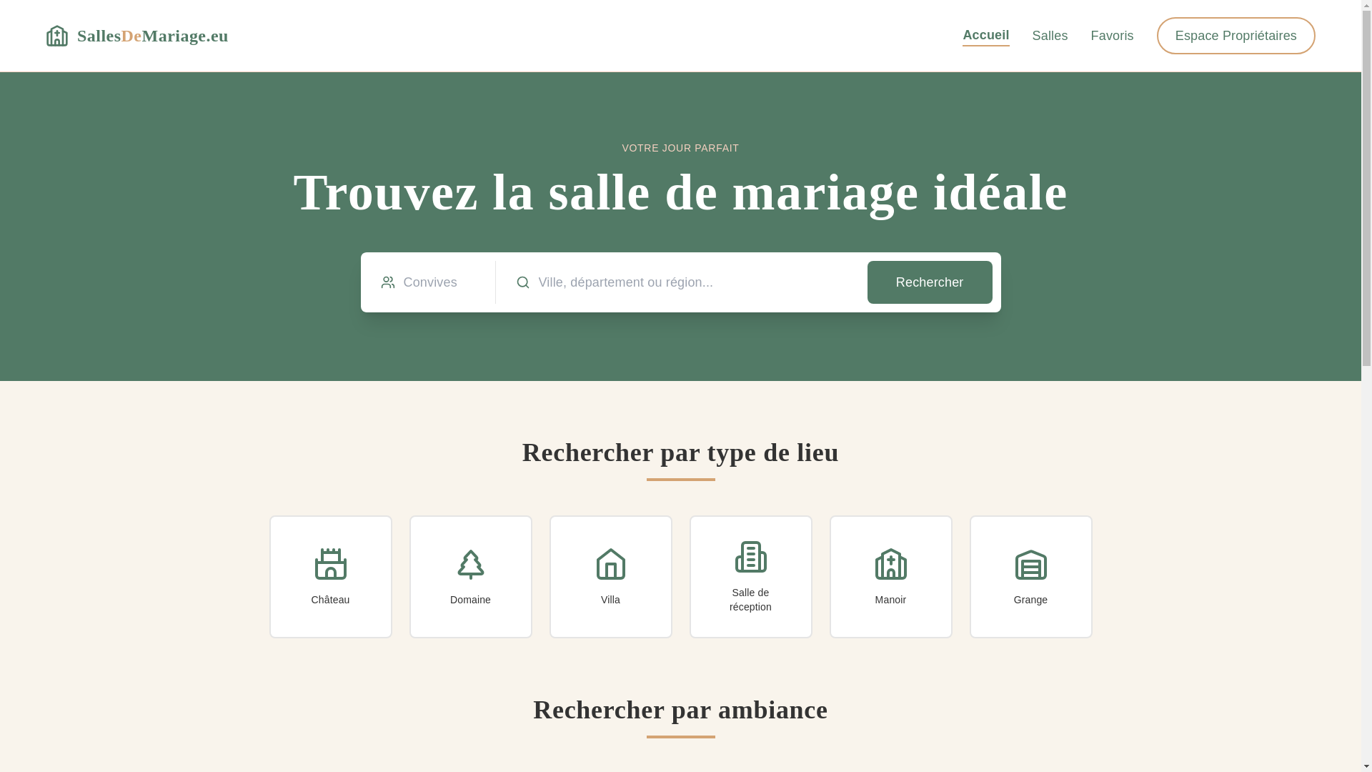 website screenshot of https://sallesdemariage.eu/