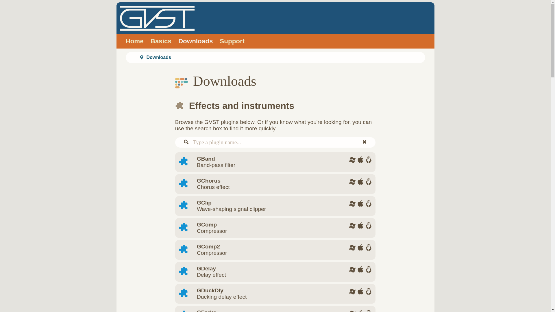 website screenshot of https://gvst.uk/Downloads