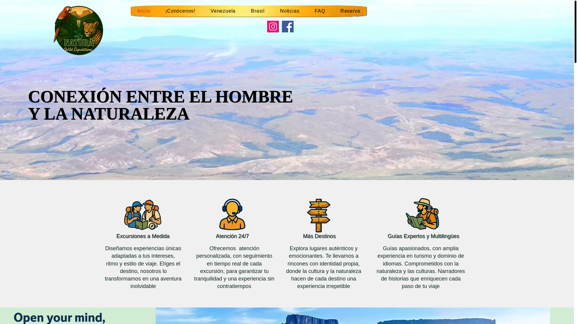 website screenshot of https://naturawildexpeditions.com/