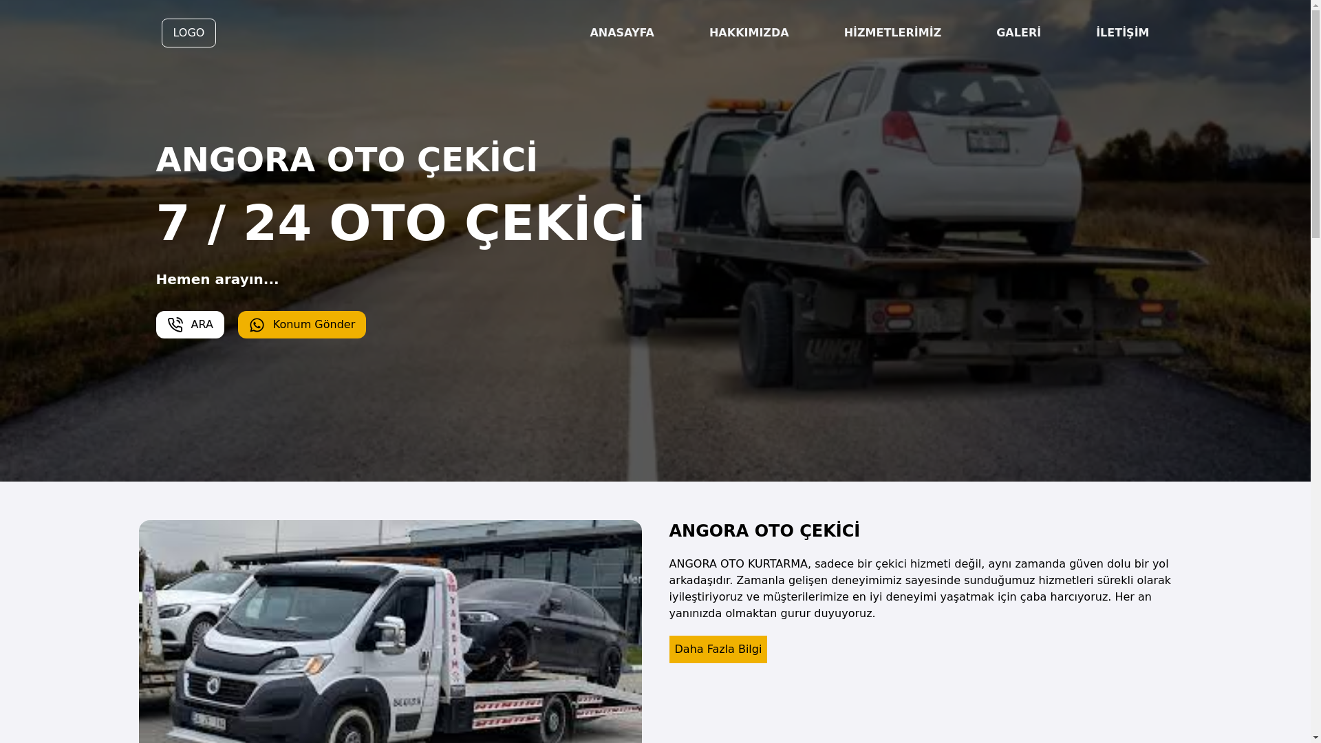 website screenshot of https://angoraotocekici.com/