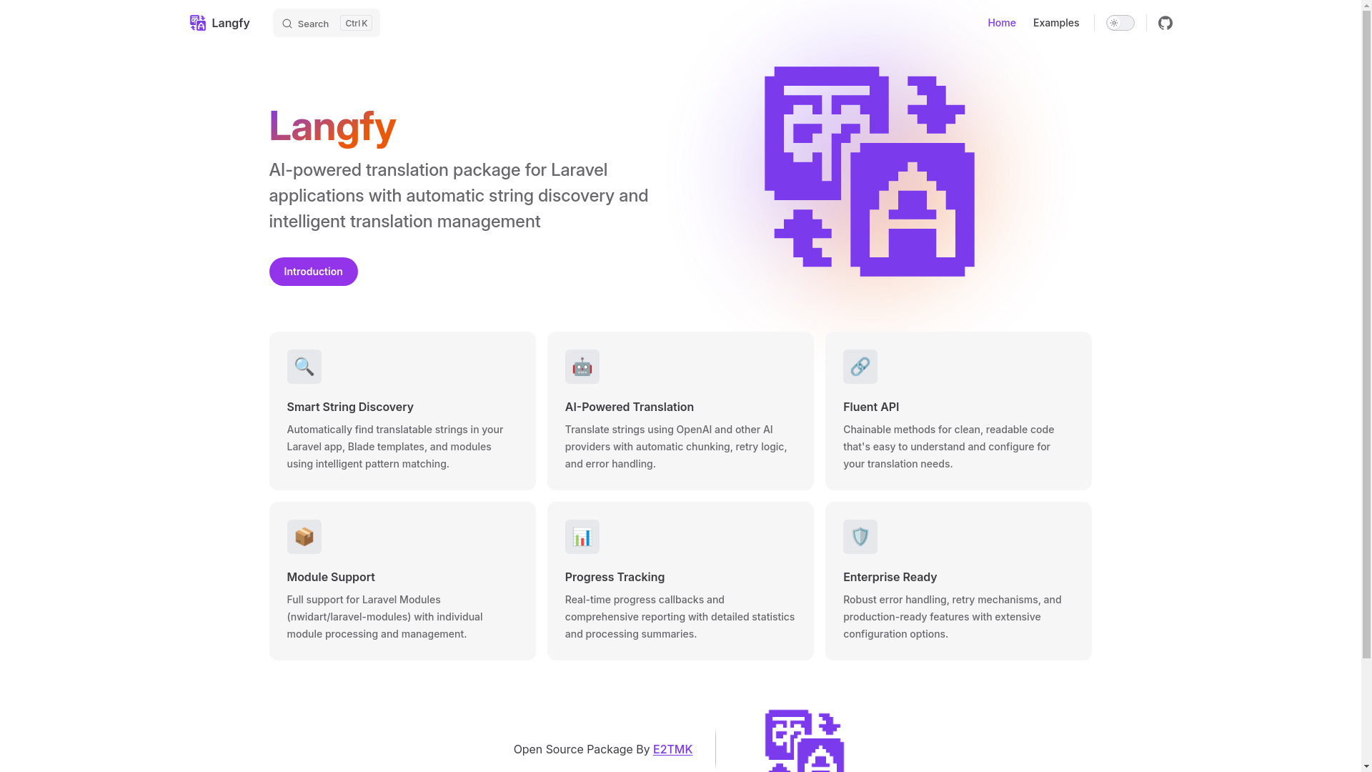 website screenshot of https://langfy.pages.dev/