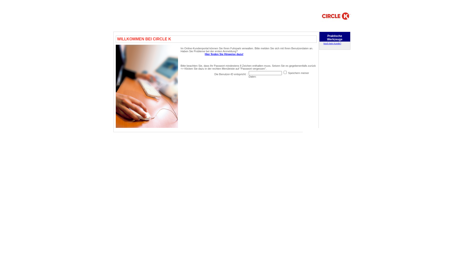 website screenshot of https://fleet.circlek-deutschland.de/?clientId=2229429