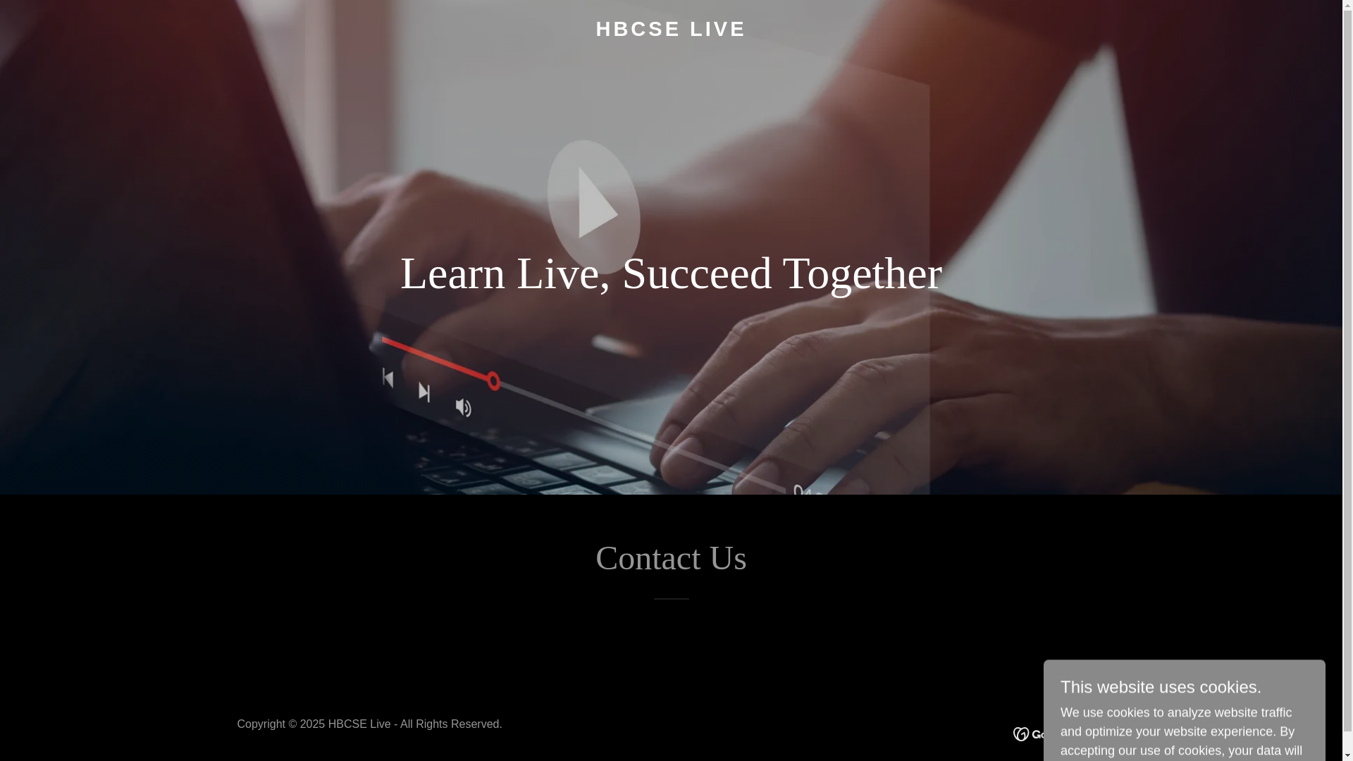 website screenshot of https://hbcse.live/