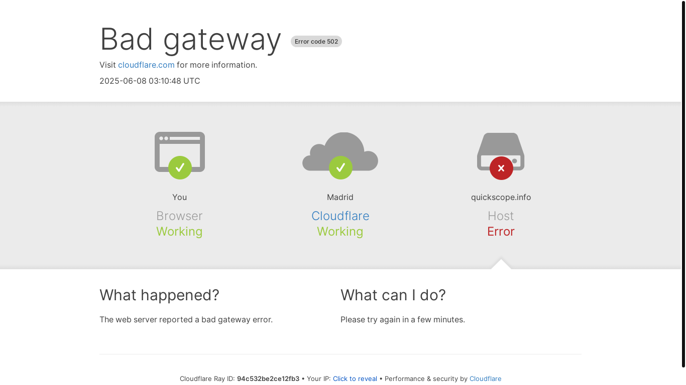 website screenshot of https://quickscope.info/