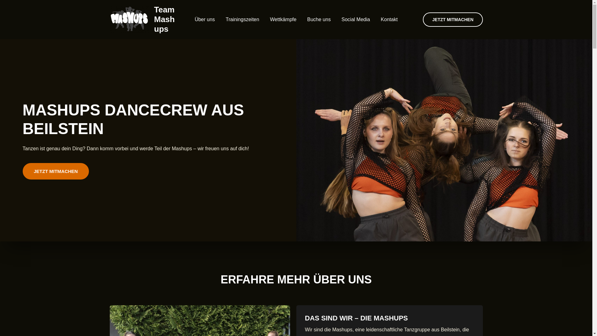 website screenshot of https://team-mashups.de/