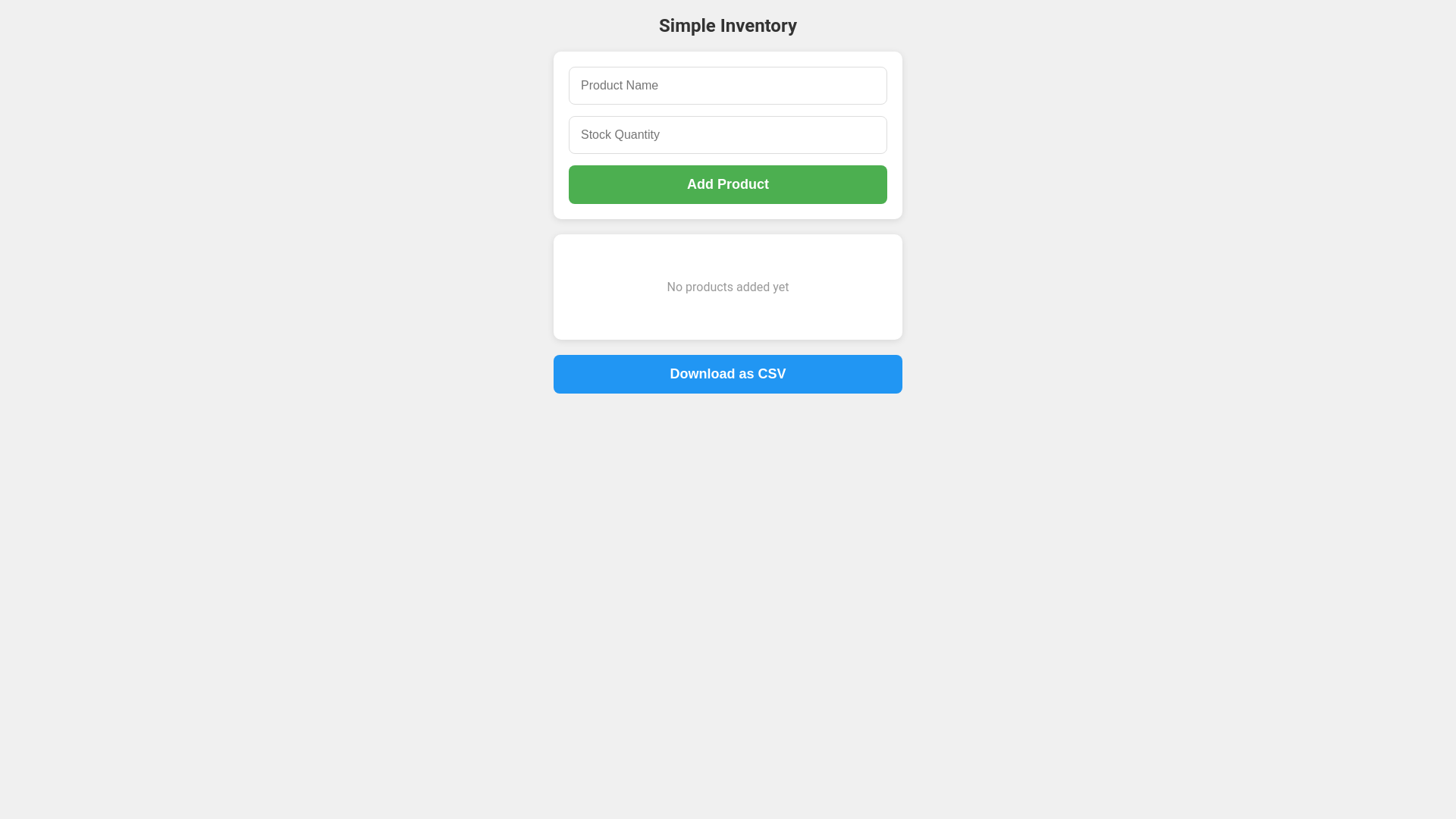 website screenshot of https://supersimpleinventory.pages.dev/