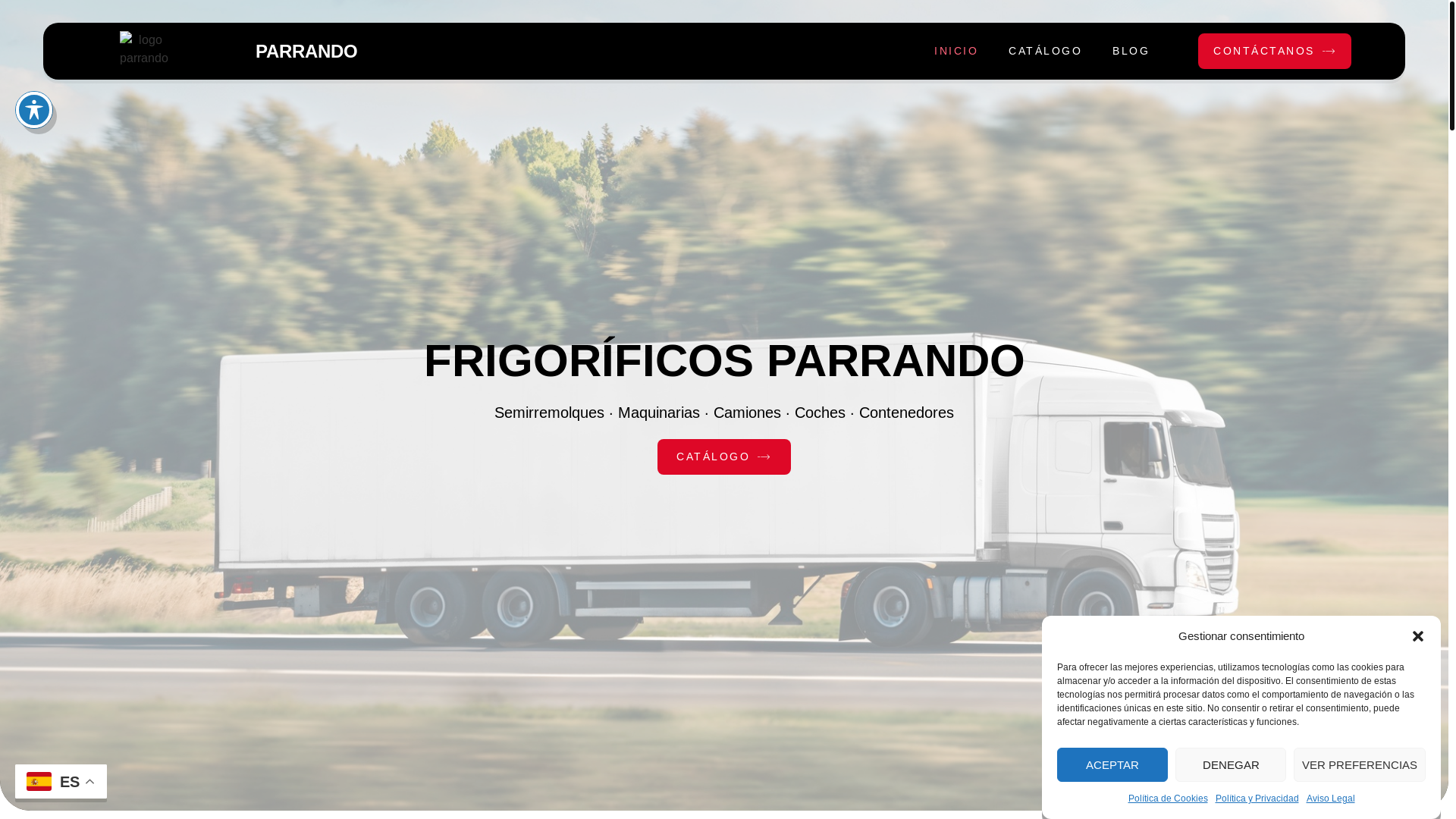 website screenshot of https://frigorificosparrando.com/