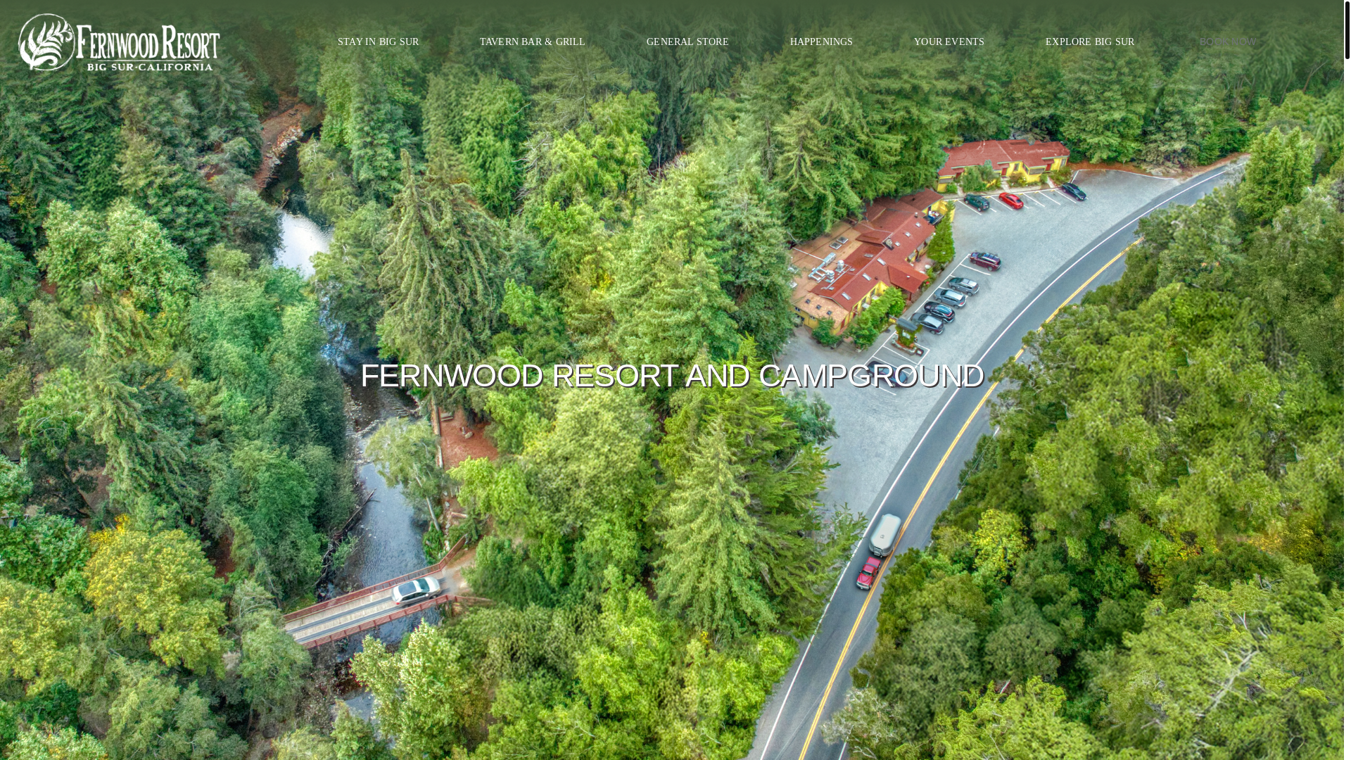 website screenshot of https://www.fernwoodbigsur.com/