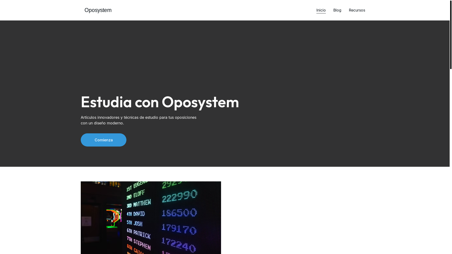 website screenshot of https://oposystem.es/