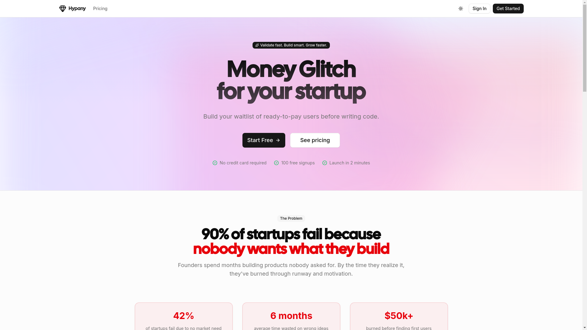 website screenshot of https://hypany.org/