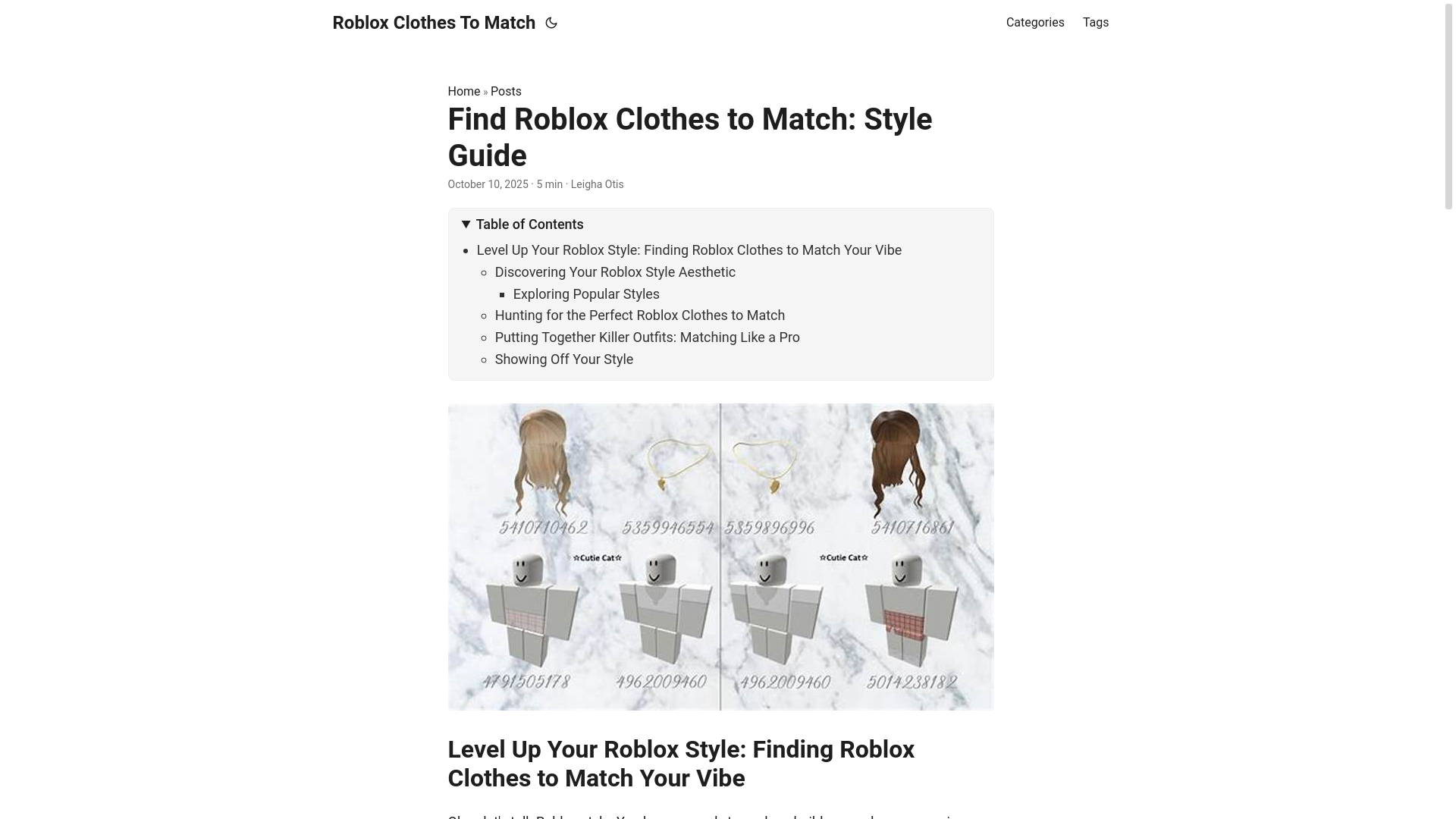 website screenshot of https://roblox-clothes-to-match.pages.dev/