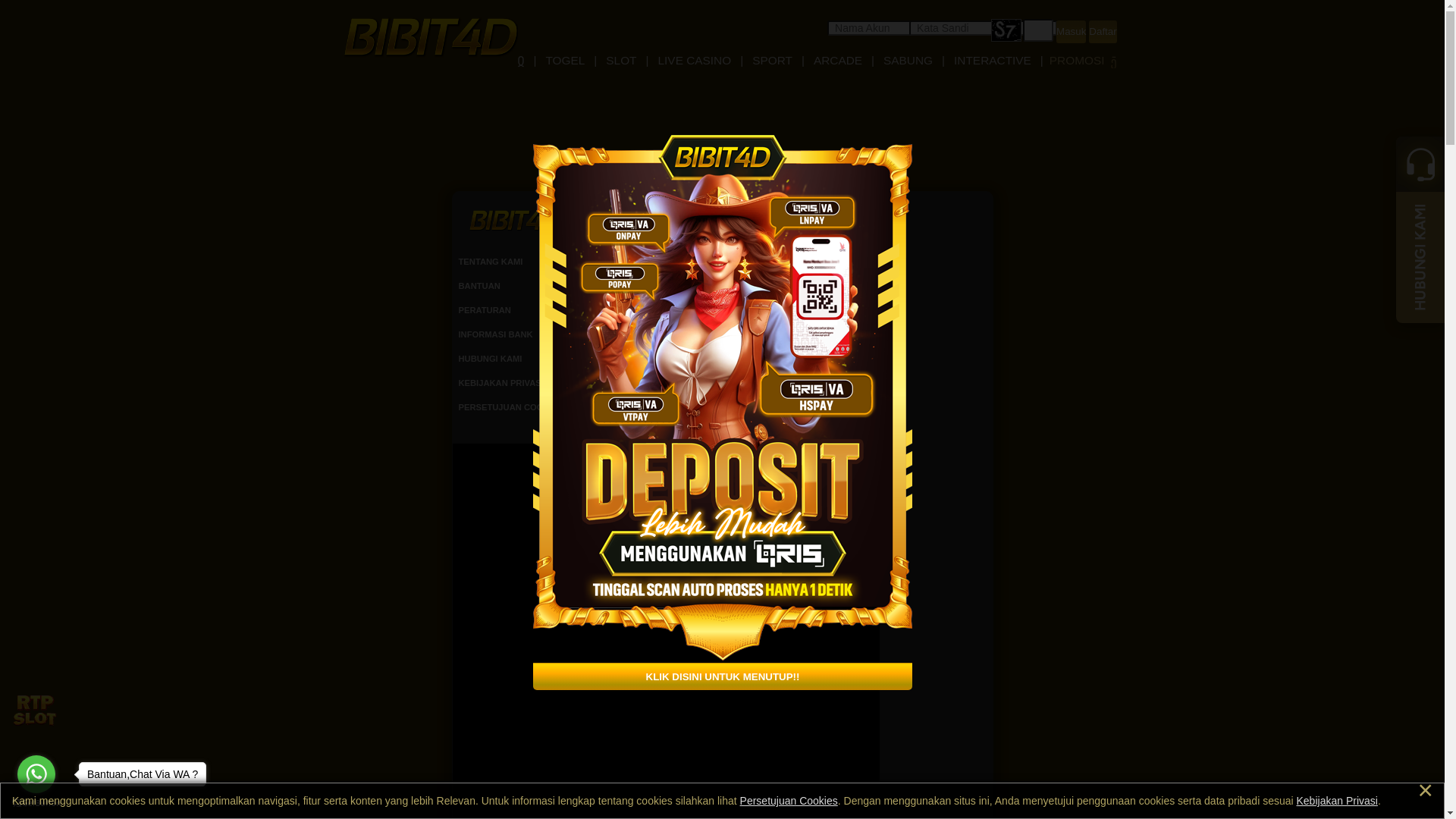 website screenshot of https://pasarbibit4d.land/