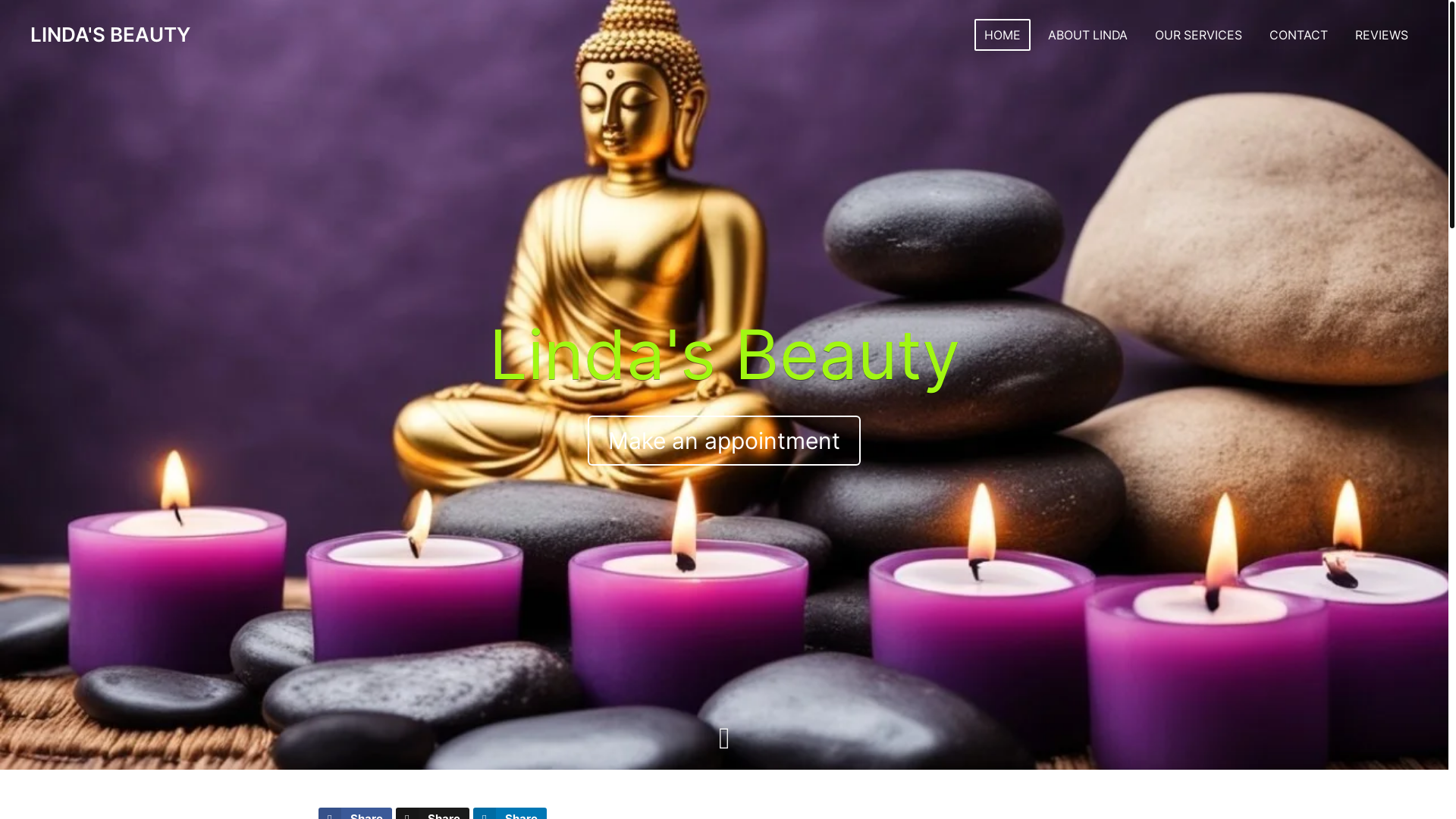 website screenshot of https://lindas-beauty.com/