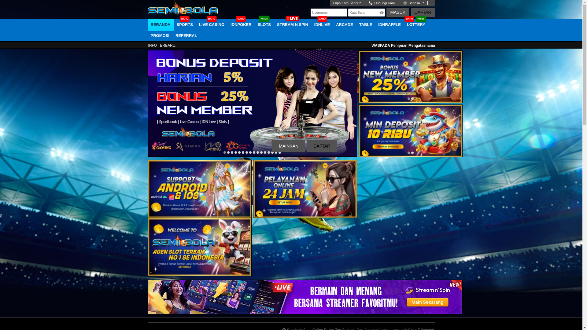 website screenshot of https://semibola111.site/