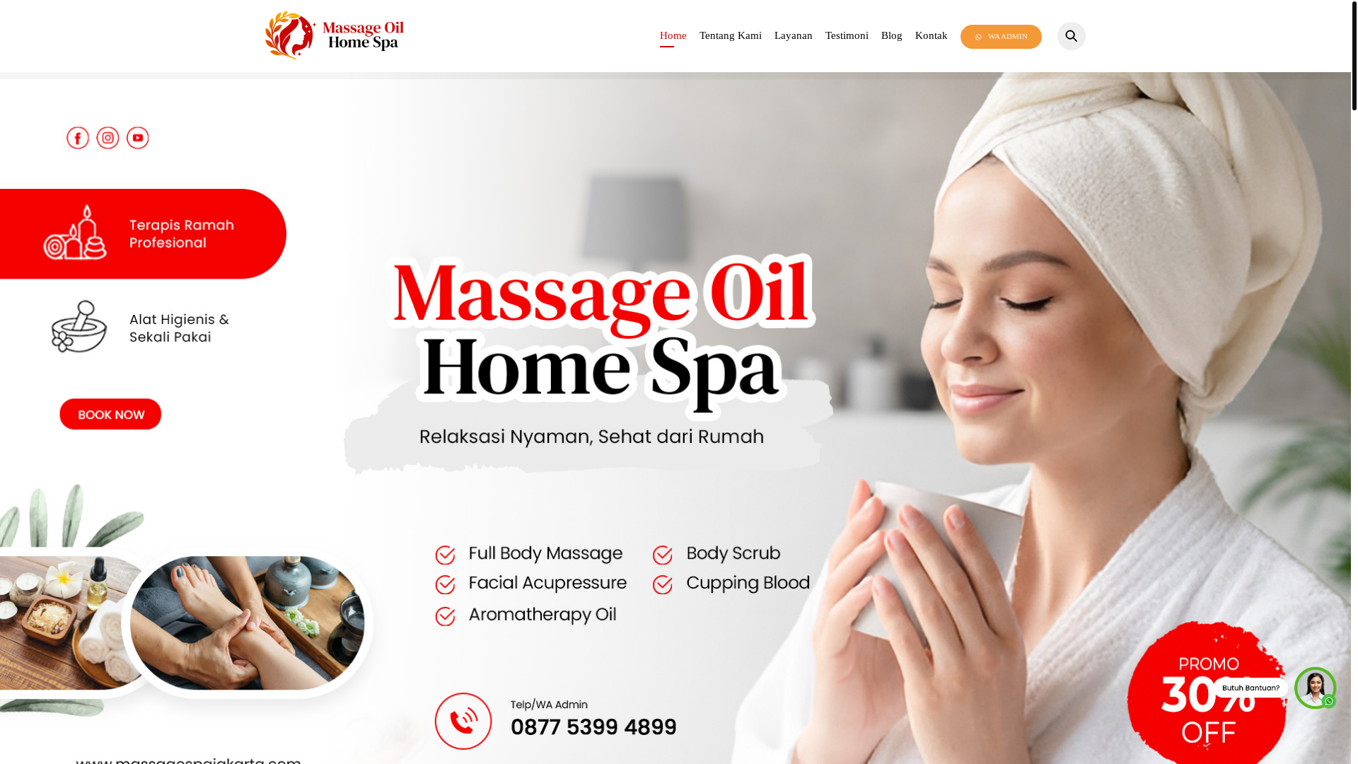 website screenshot of https://massagespajakarta.com/