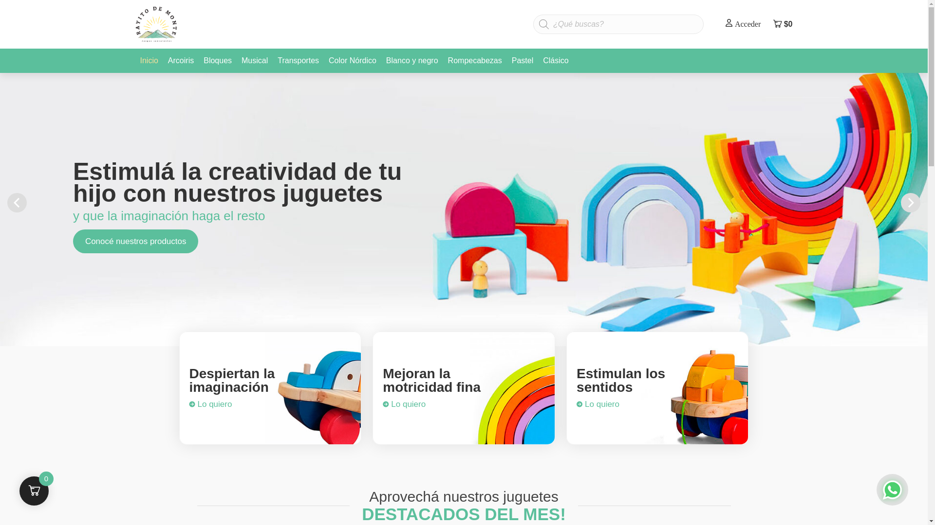 website screenshot of https://rayitodemonte.com.ar/