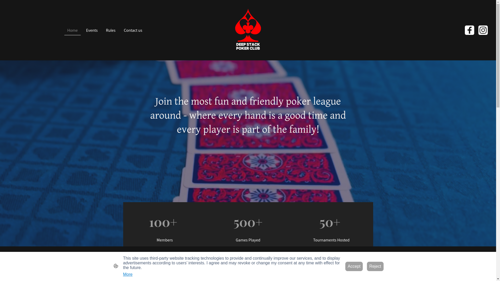 website screenshot of https://deepstackpokerclub.org/