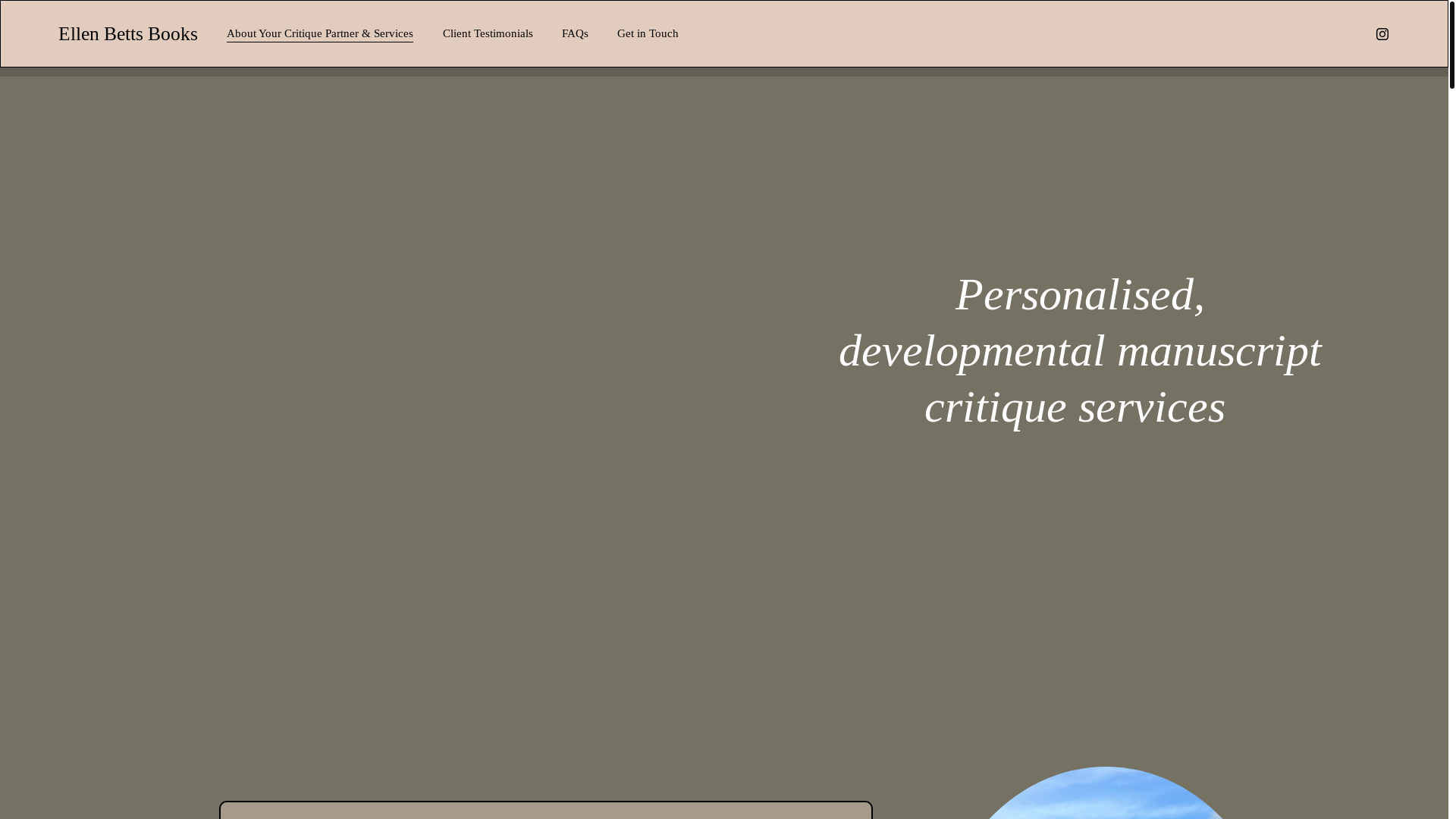 website screenshot of https://ellenbettsbooks.com/