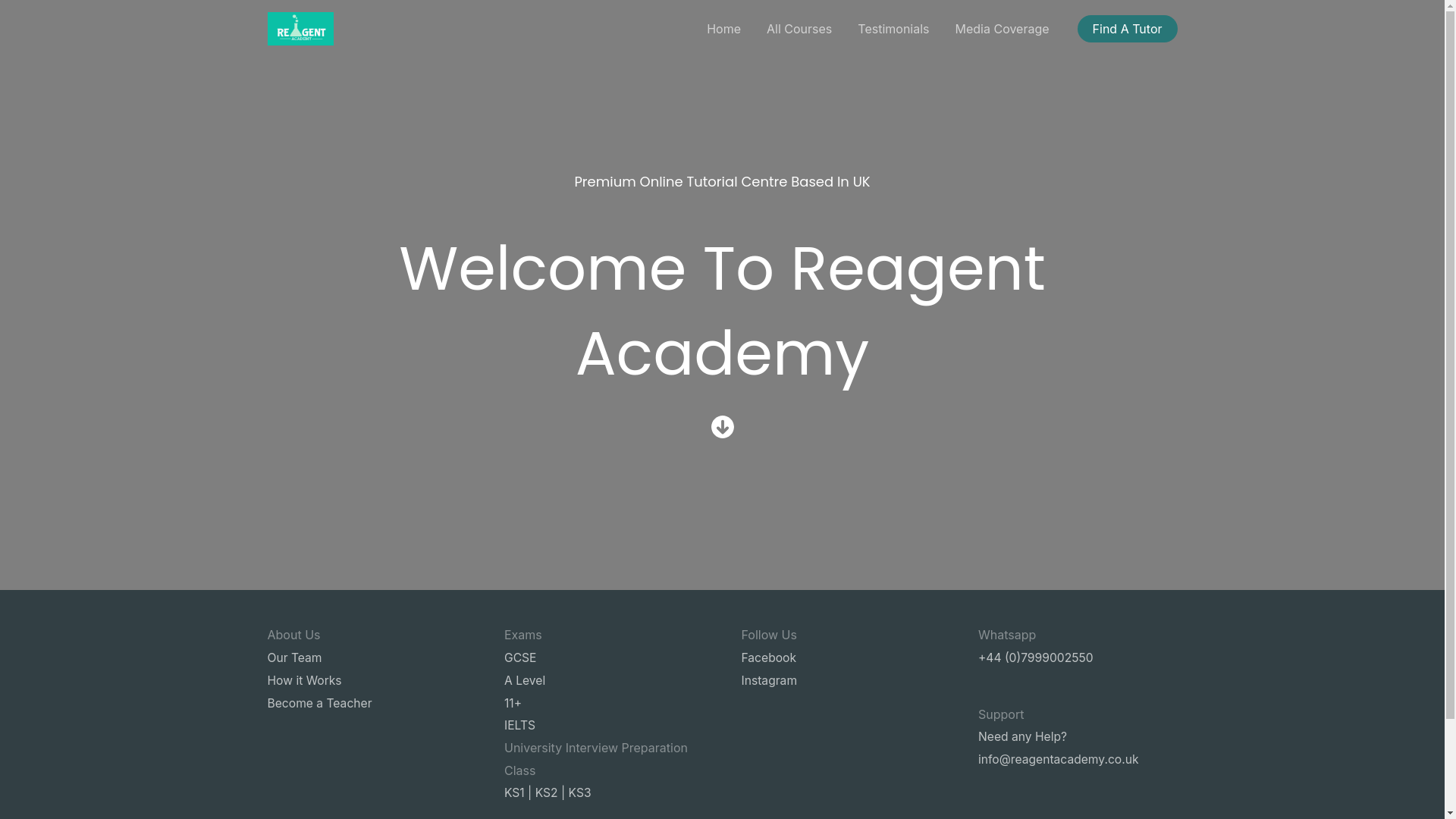 website screenshot of https://reagentacademyuk.com/