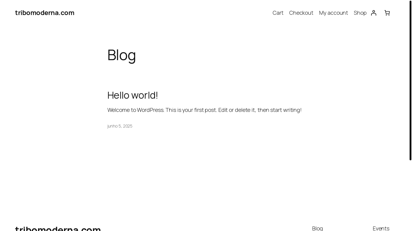 website screenshot of https://tribomoderna.com/