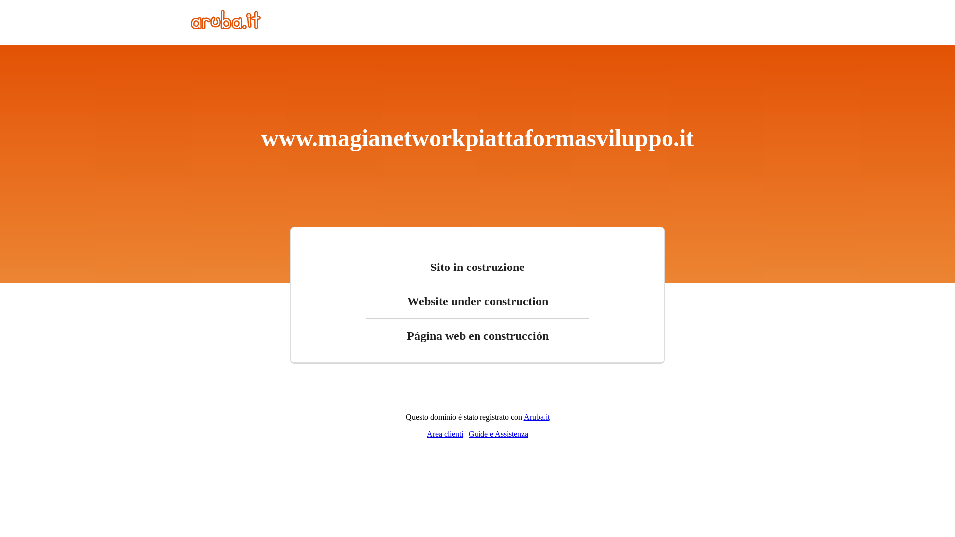 website screenshot of https://magianetworkpiattaformasviluppo.it/