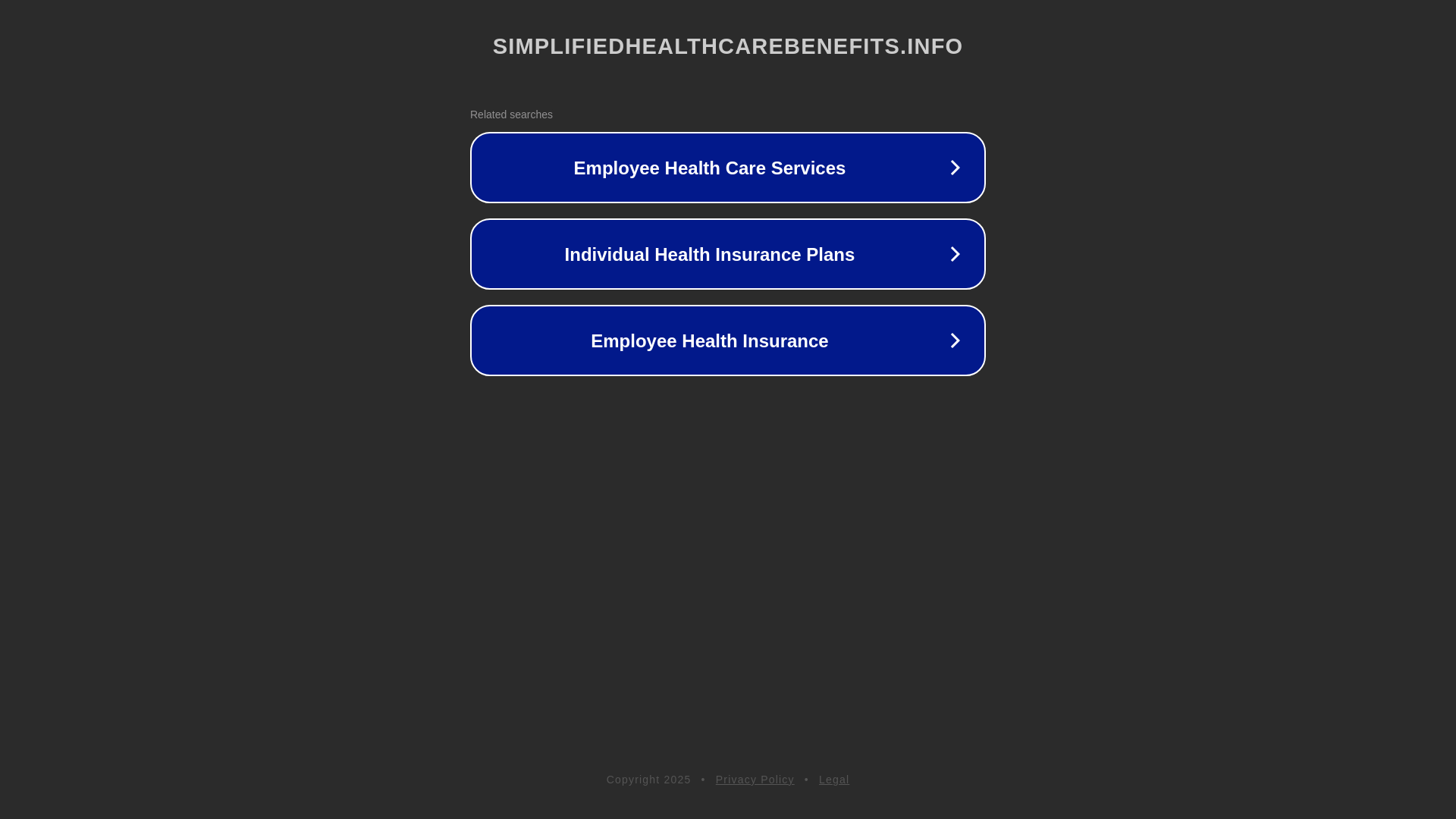 website screenshot of https://simplifiedhealthcarebenefits.info/