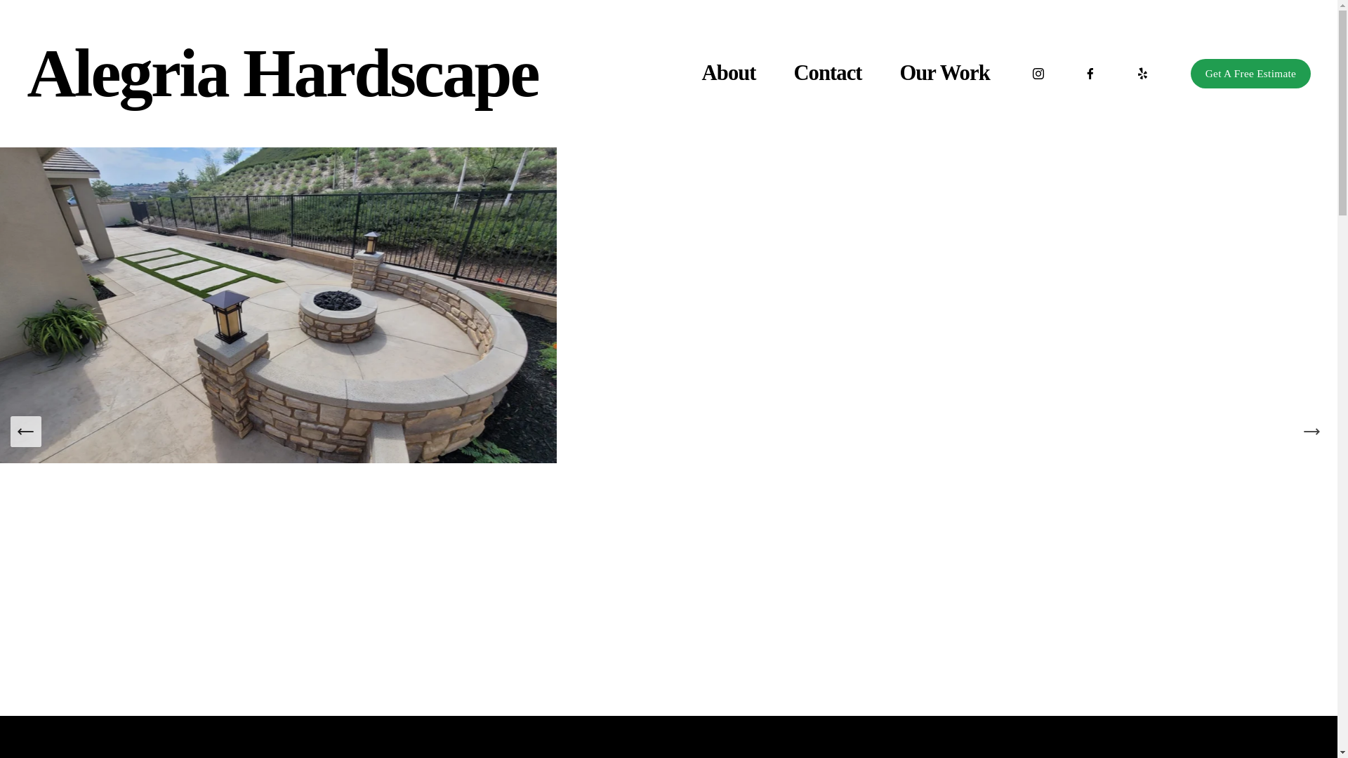 website screenshot of https://alegriahardscape.com/