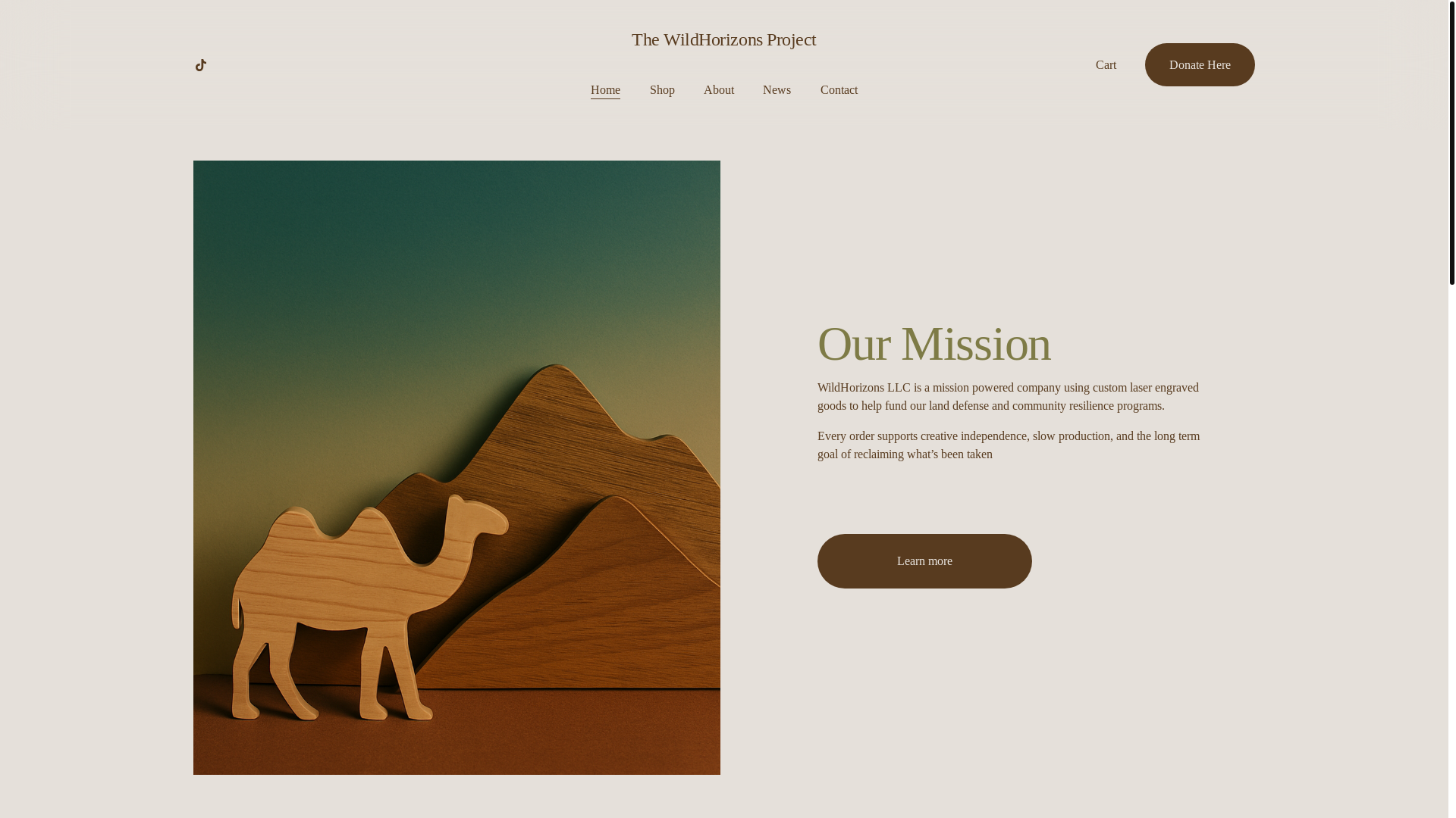 website screenshot of https://thewildhorizonsproject.com/