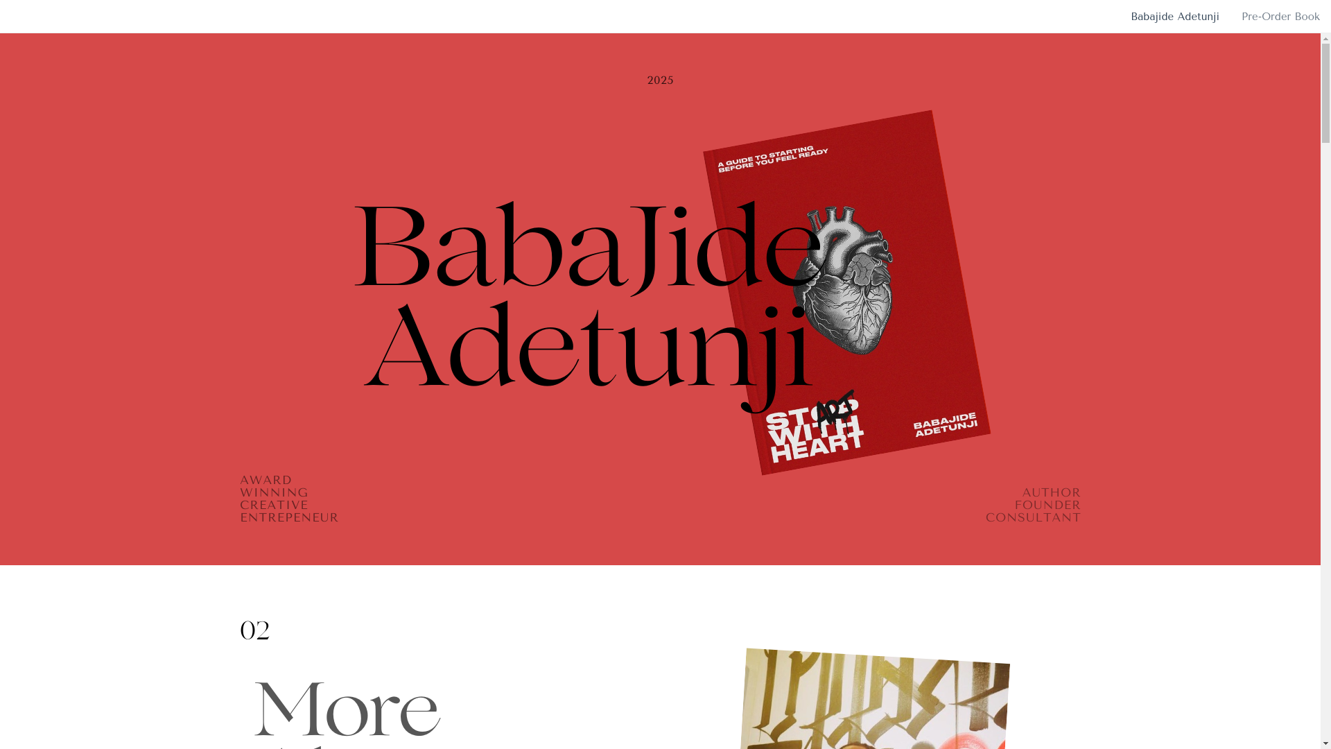 website screenshot of https://babajideadetunji.com/