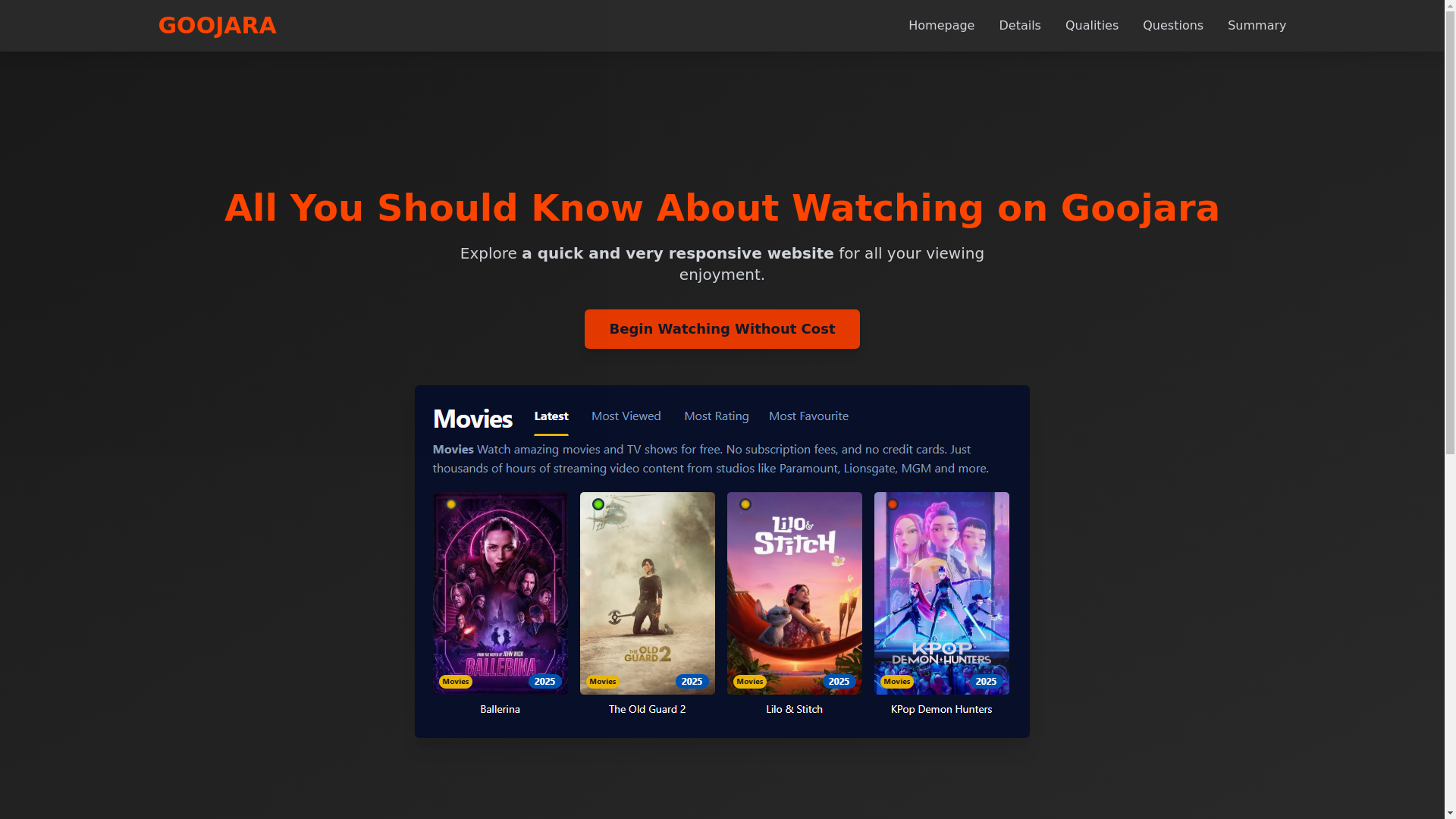 website screenshot of https://goojara-o59g.pages.dev/