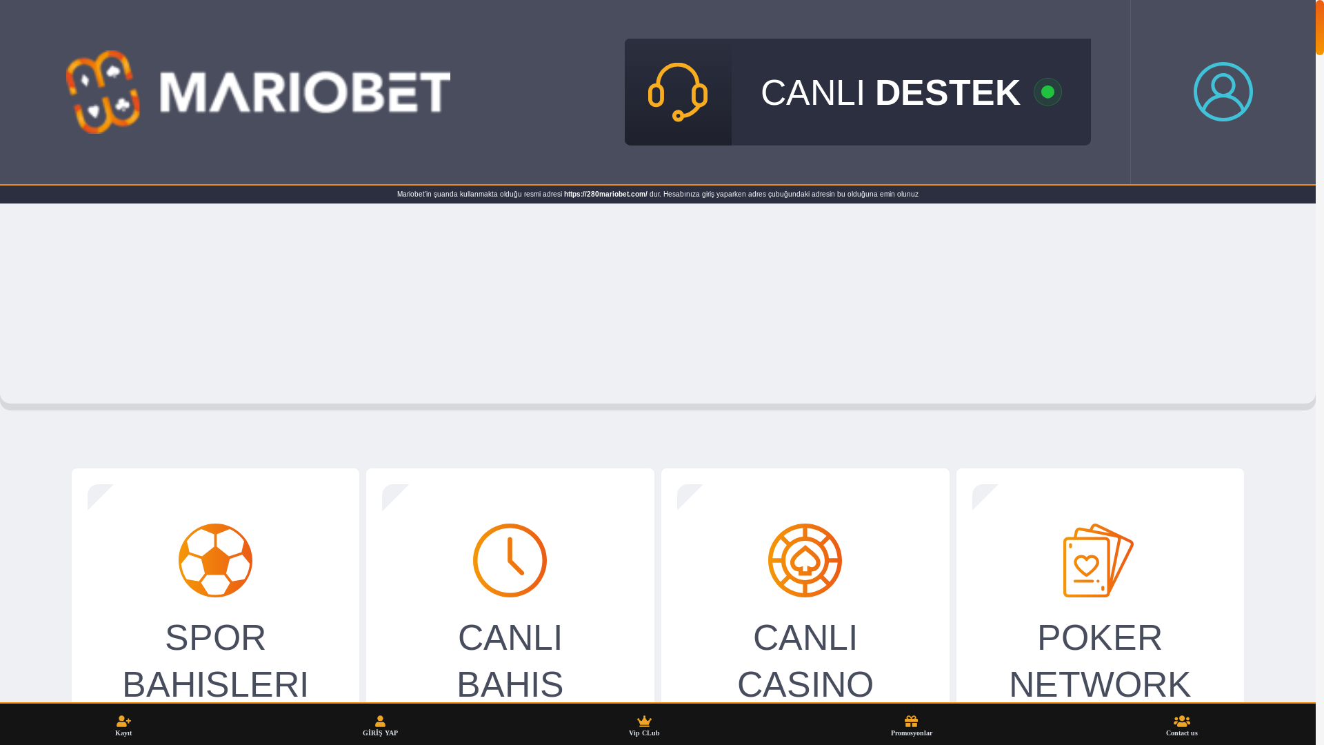 website screenshot of https://mariobets281.com/