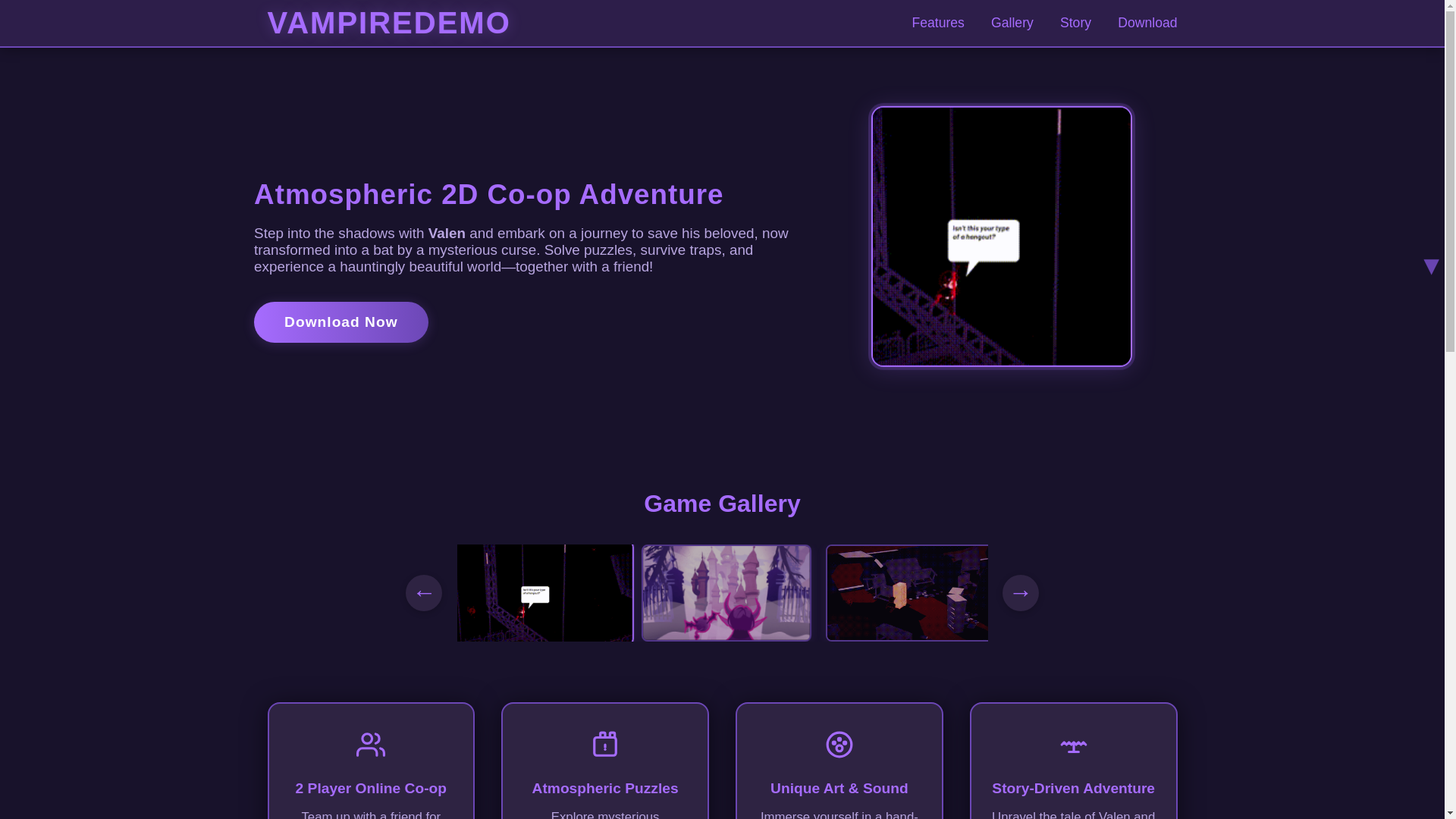 website screenshot of https://vampiredemo.netlify.app/