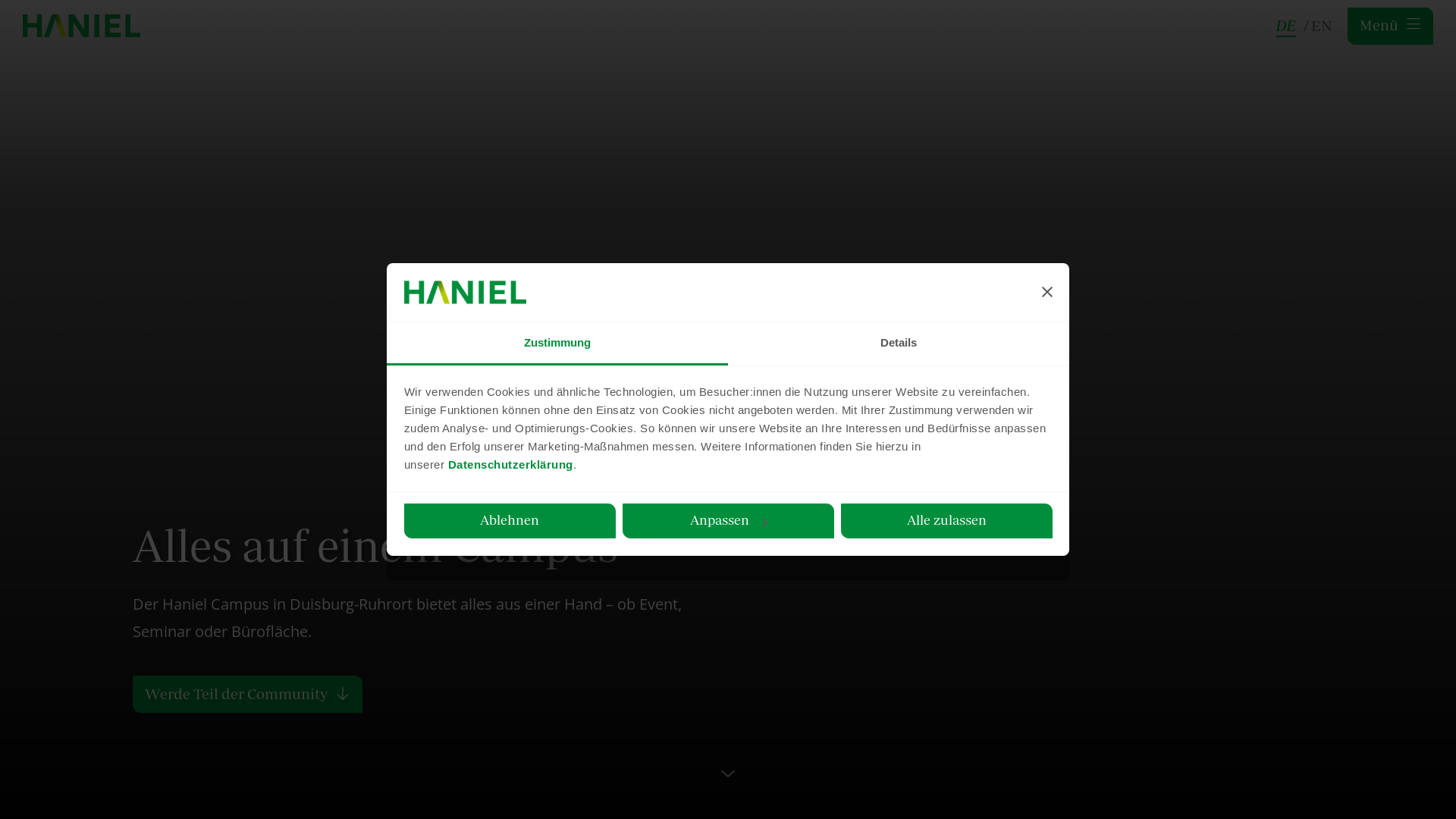 website screenshot of https://haniel-akademie.de/